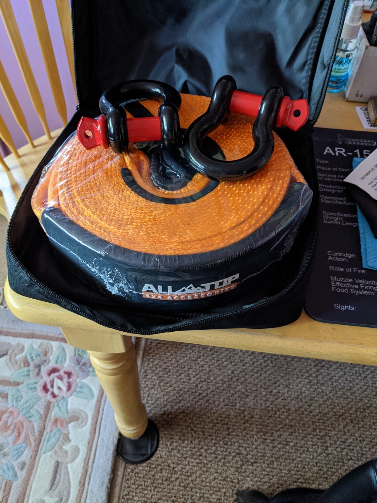 ALL-TOP Heavy Duty Tow Strap Recovery Strap Kit : 3 inch x 30 ft (35,000 lbs) 100% Nylon and 22% Elongation Snatch Strap + 3/4 D Ring Shackles (2pcs) + Storage Bag customer photo 2
