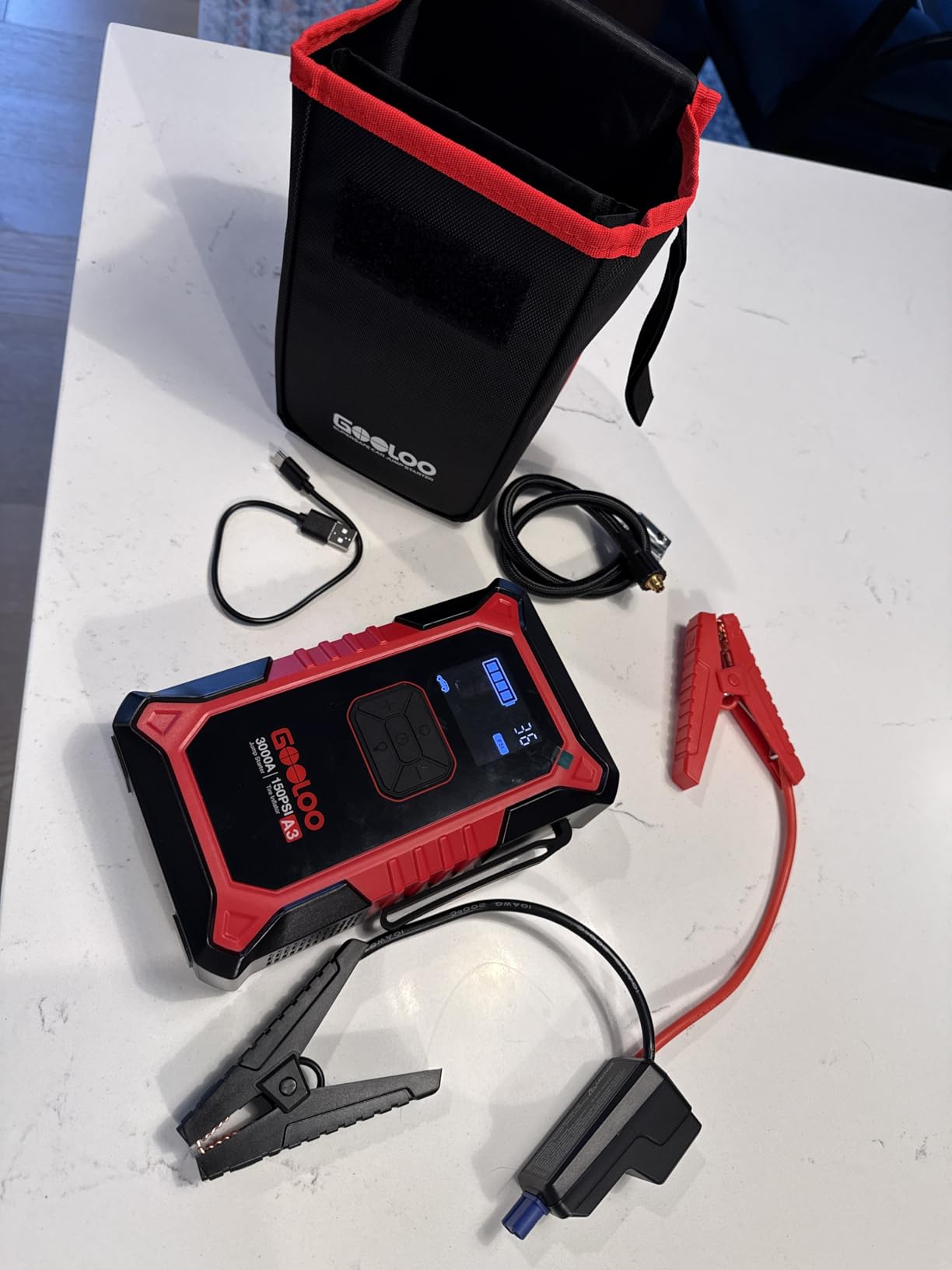 GOOLOO A3 12V 3000A Portable Jump Starter with Air Compressor customer photo 2