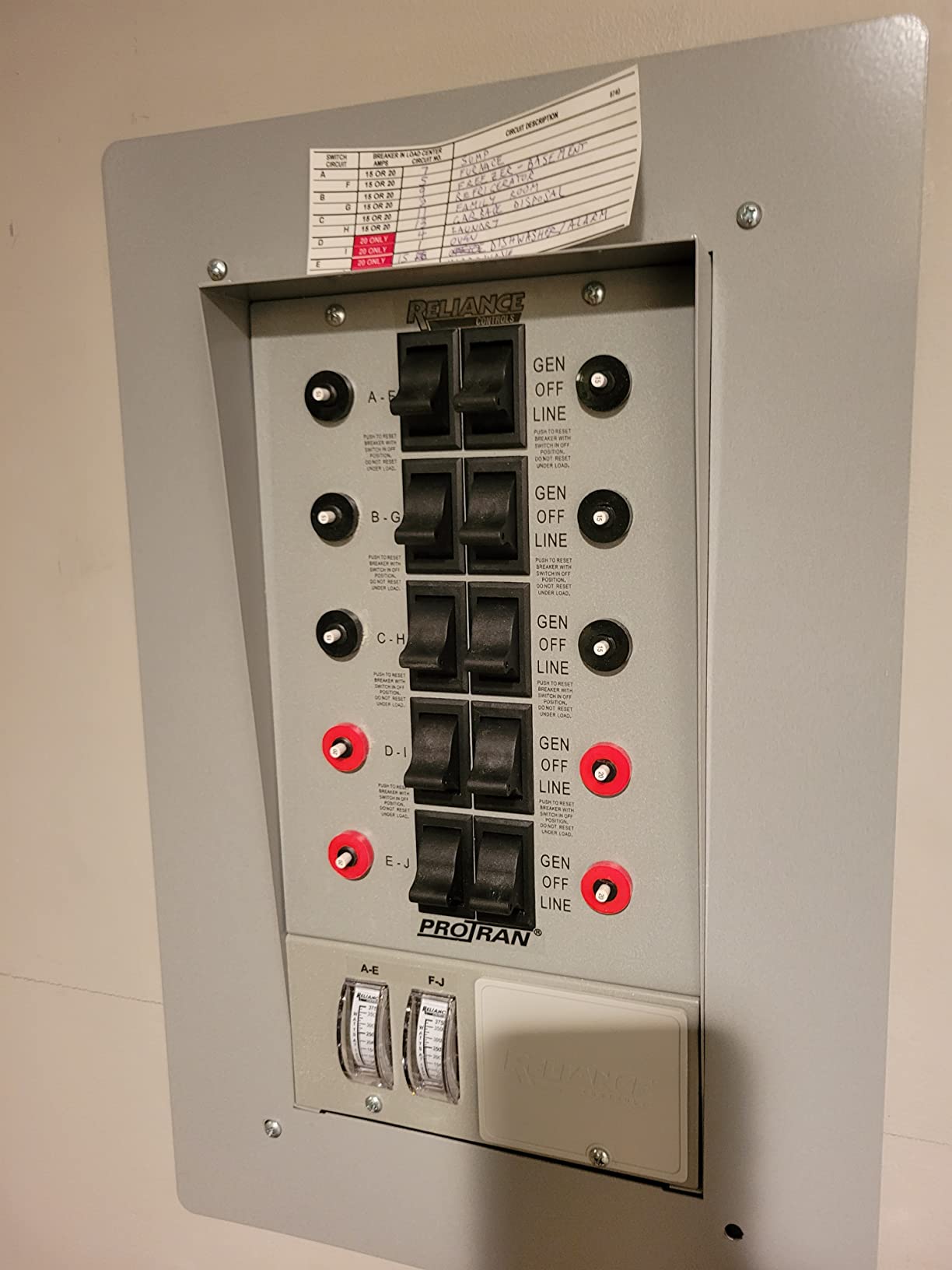 Reliance Controls 31410CRK Pro/Tran 10-Circuit 30 Amp Generator Transfer Switch Kit,Gray customer photo 2