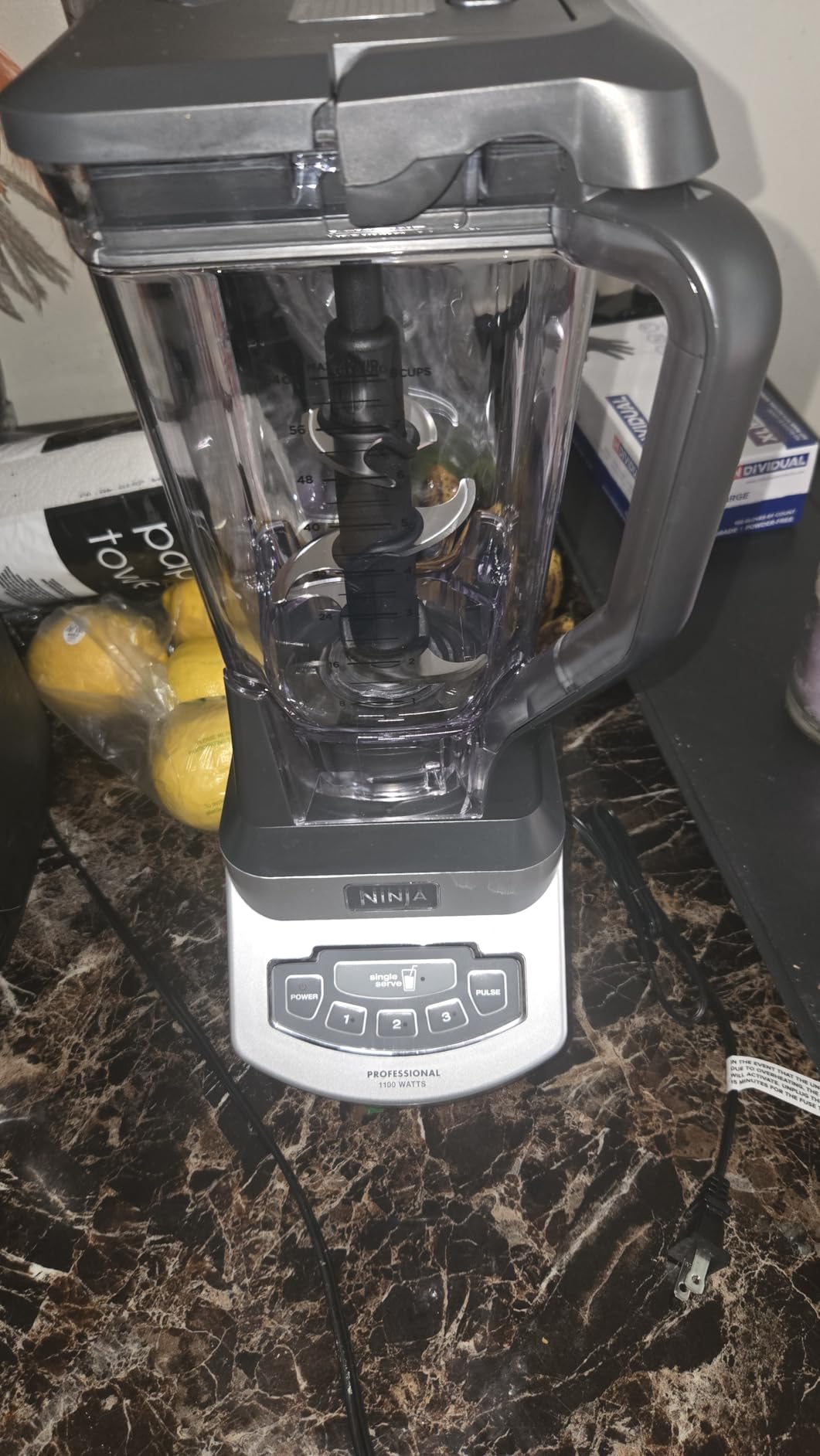 Ninja BL660 Professional Compact Smoothie & Food Processing Blender, 1100-Watts, 3 Functions -for Frozen Drinks, Smoothies, Sauces, & More, 72-oz.* Pitcher, (2) 16-oz. To-Go Cups & Spout Lids, Gray customer photo 1