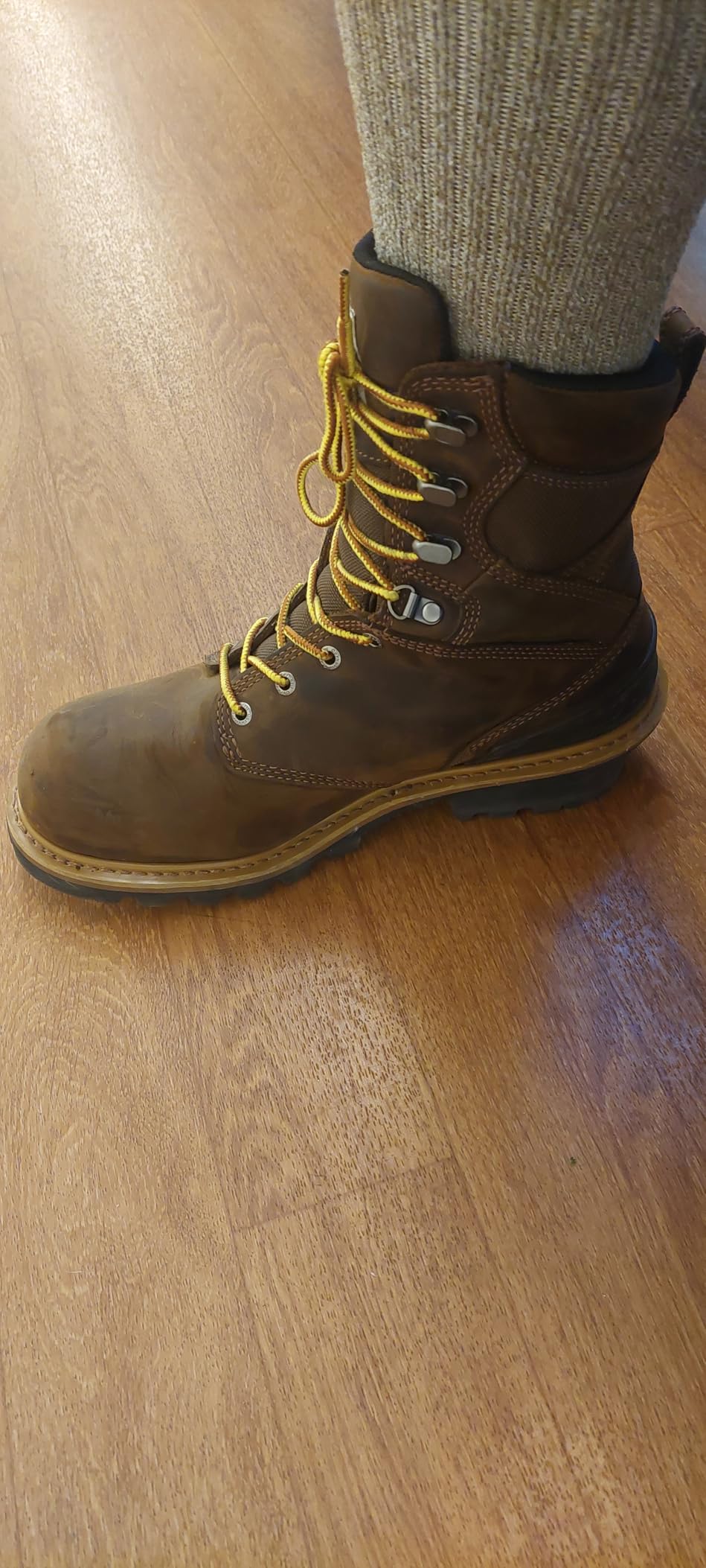 Carhartt 8” Waterproof Leather Logger Boot – Composite Toe Work Boots for Men with Goodyear Welt, Slip-Resistant Outsole, EH Rated customer photo 1