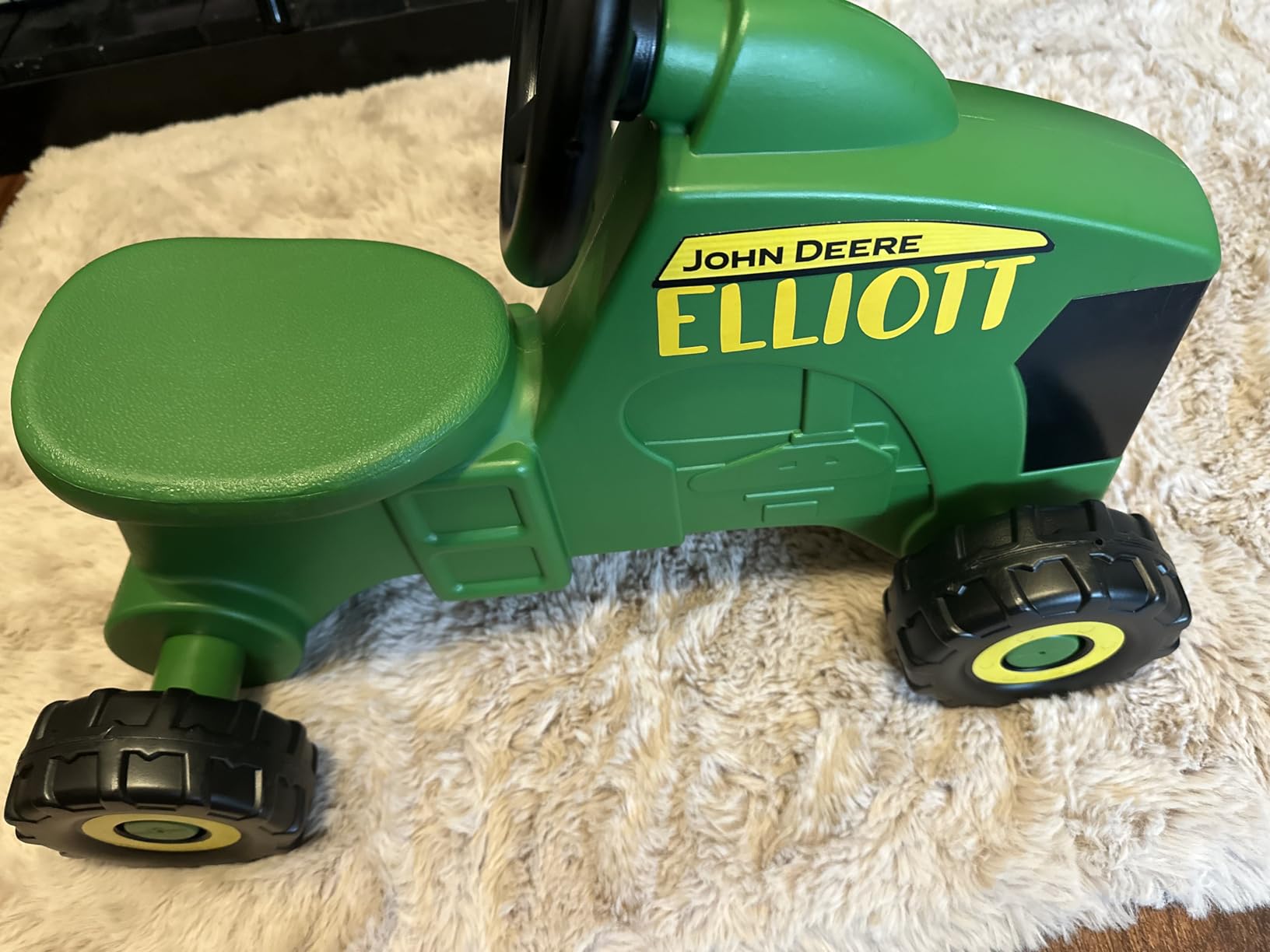 John Deere Ride On Toys Sit 'N Scoot Activity Tractor for Kids Ages 18 Months and Up, Green | Foot-to-Floor Ride On Toy, Officially Licensed John Deere Toy, Indoor/Outdoor Push Tractor, Ages 18 Months and Up customer photo 2