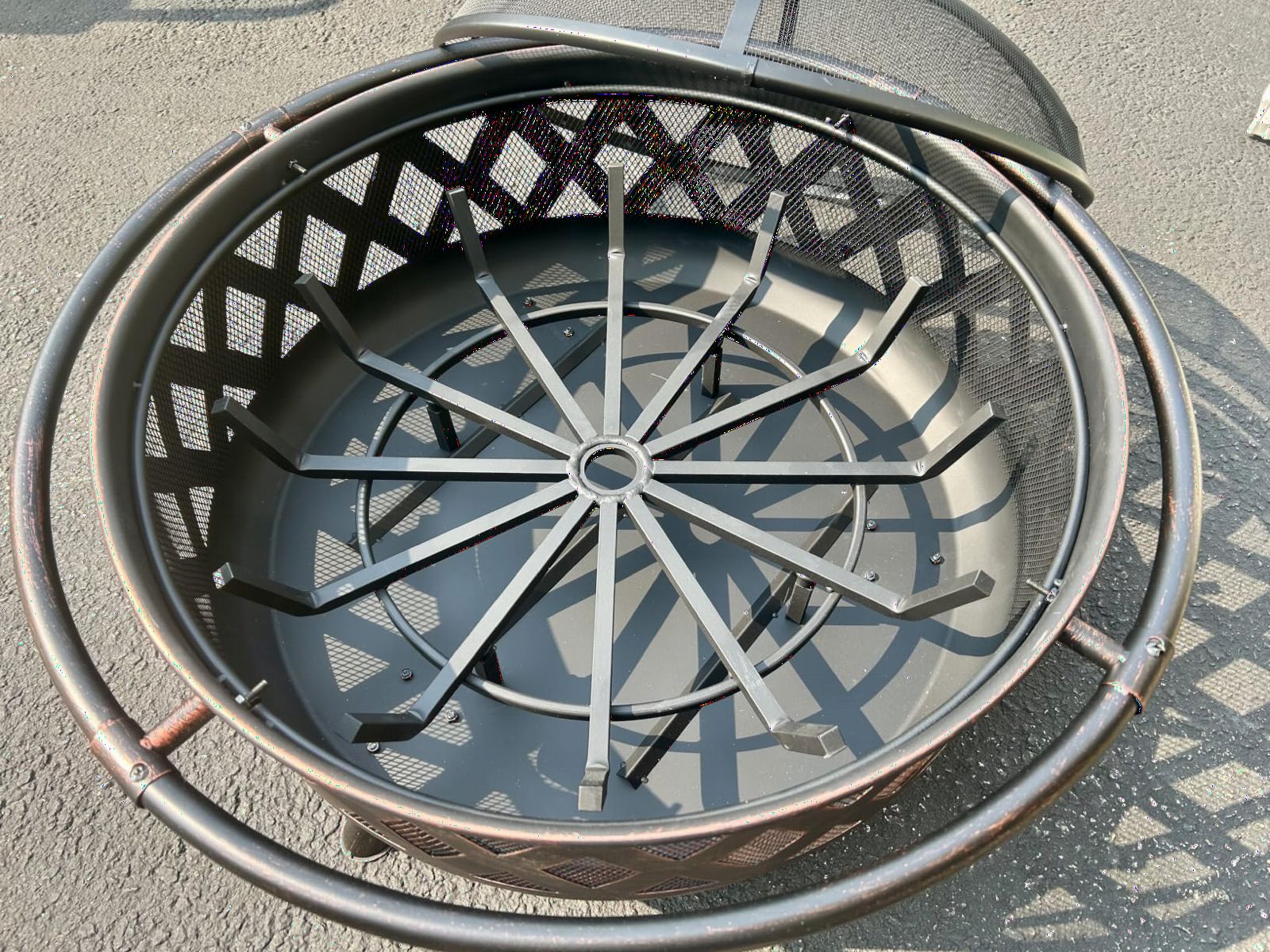 Sunnydaze Crossweave Large Outdoor Fire Pit, Wood Burning, Round, 36