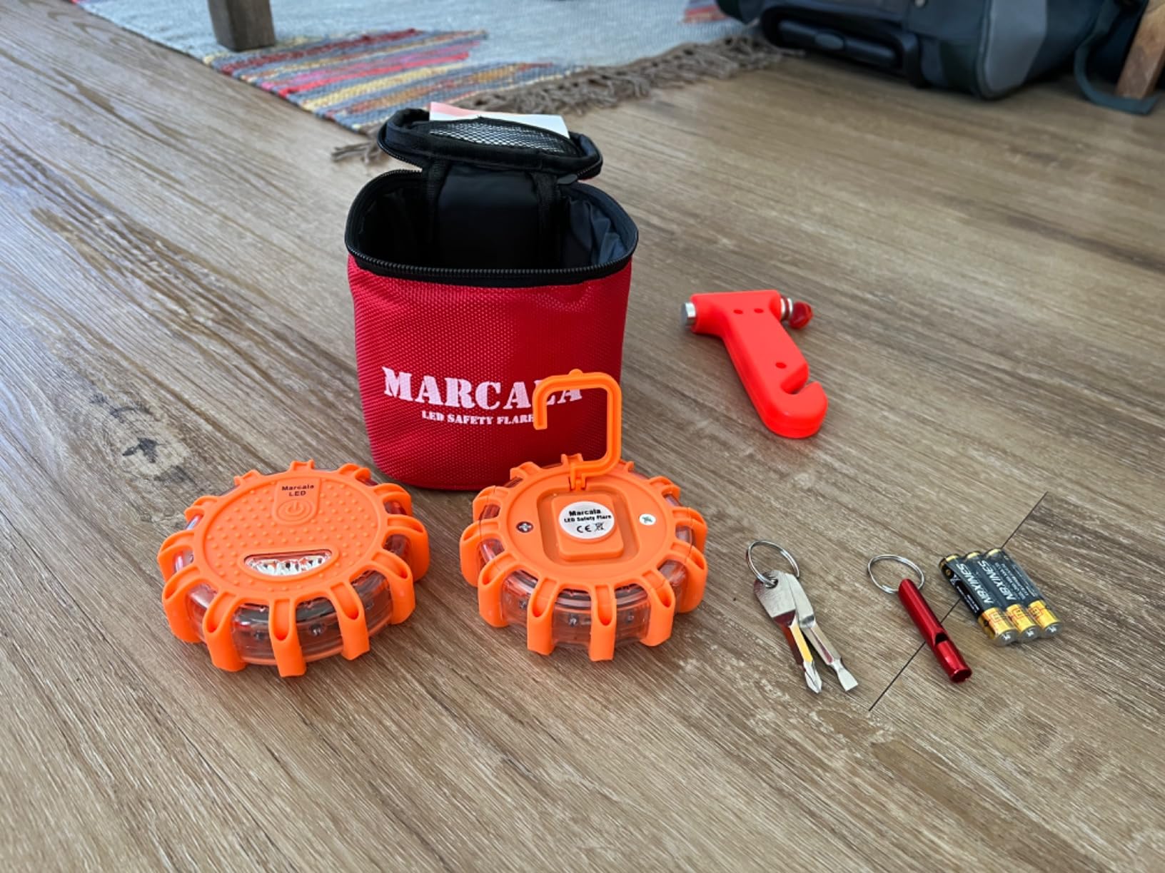 MARCALA Emergency Lights for Vehicles 3-Pack | LED Road Flares | Flares Emergency Road | LED Emergency Flares Include Batteries, Case, Whistle and are Stronger, Brighter & Better than round LED Flares customer photo 2