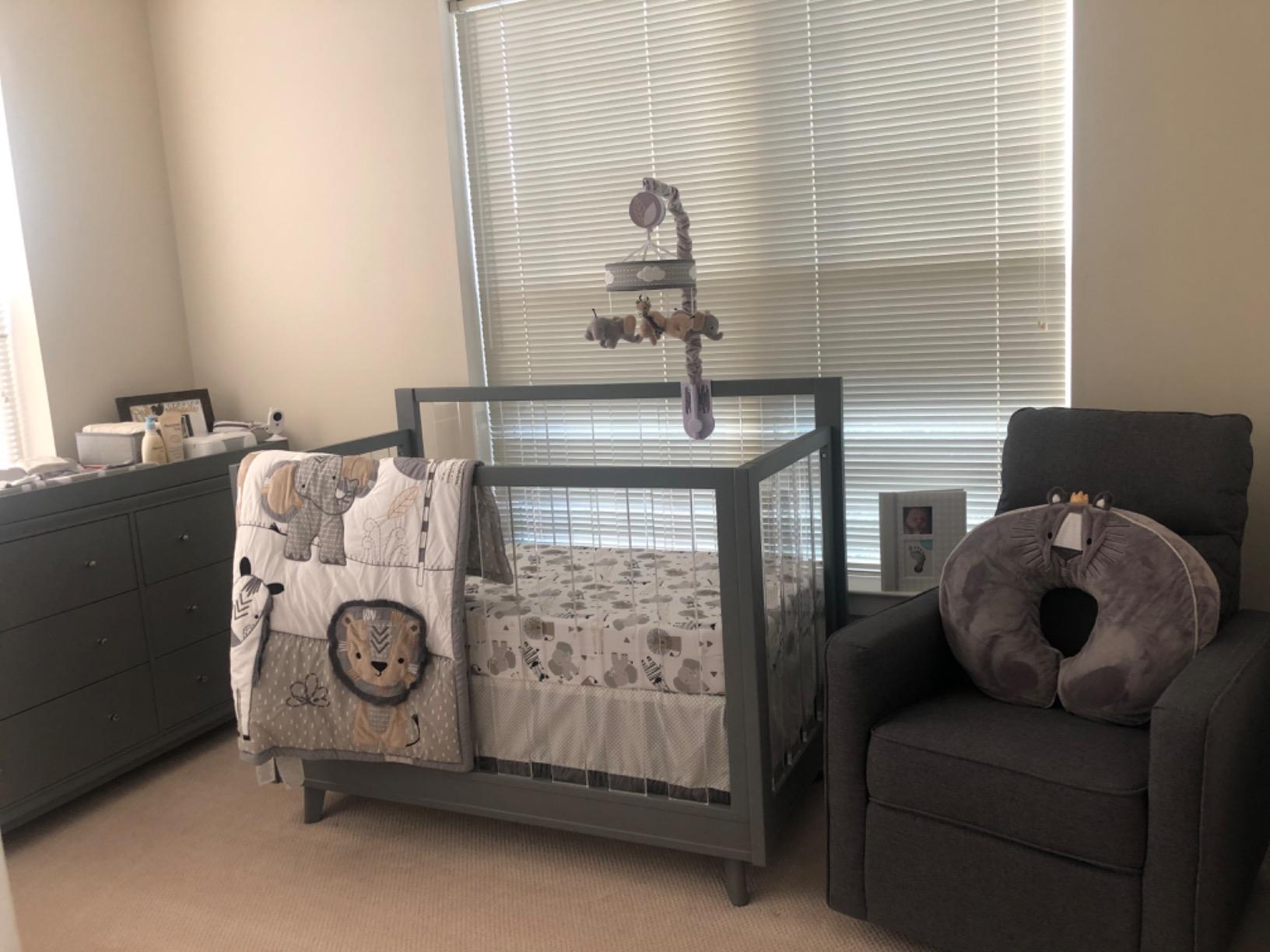 DaVinci Gabby Glider Recliner Nursery Chair w/ 360° Swivel - Misty Grey customer photo 1