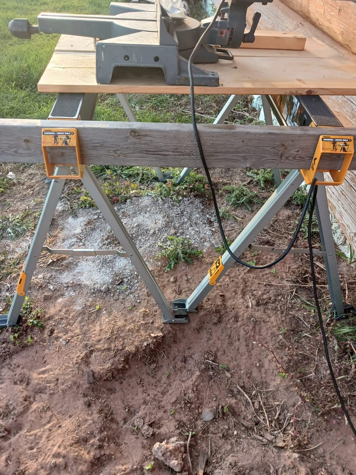 ToughBuilt - Folding Sawhorse & Jobsite Table, 2-Pack, TB-C550-2 | 2-Pack, , 2,200 Lb. Combined Capacity, Adjustable 2x4 Support Arms, All-Steel Frame, Powder-Coated Finish, Folding Design customer photo 1