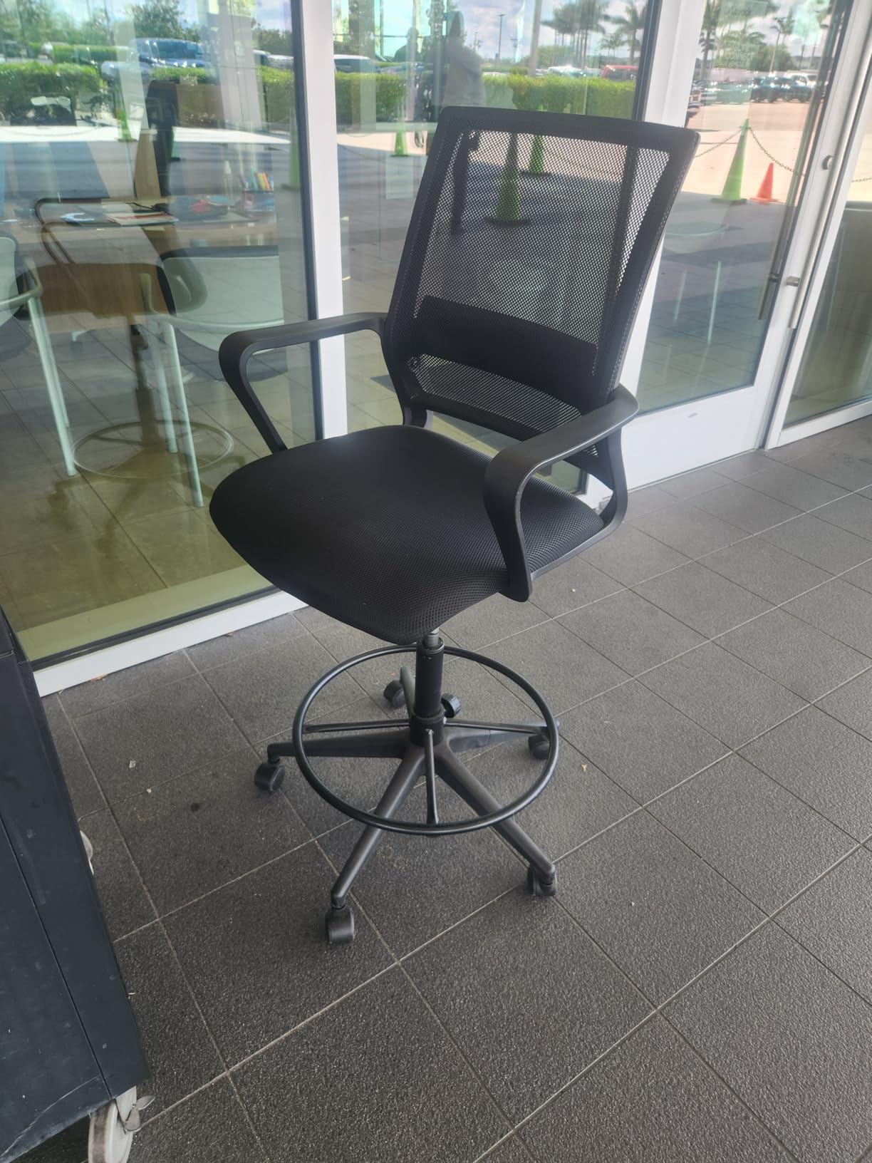 BestOffice | Tall Drafting Chair | Black | with Lumbar Support | Adjustable Seat Height & Footrest | Ergonomic Mesh Back, 360 Swivel & Rolling Wheels | For Home, Office, Workspaces customer photo 2