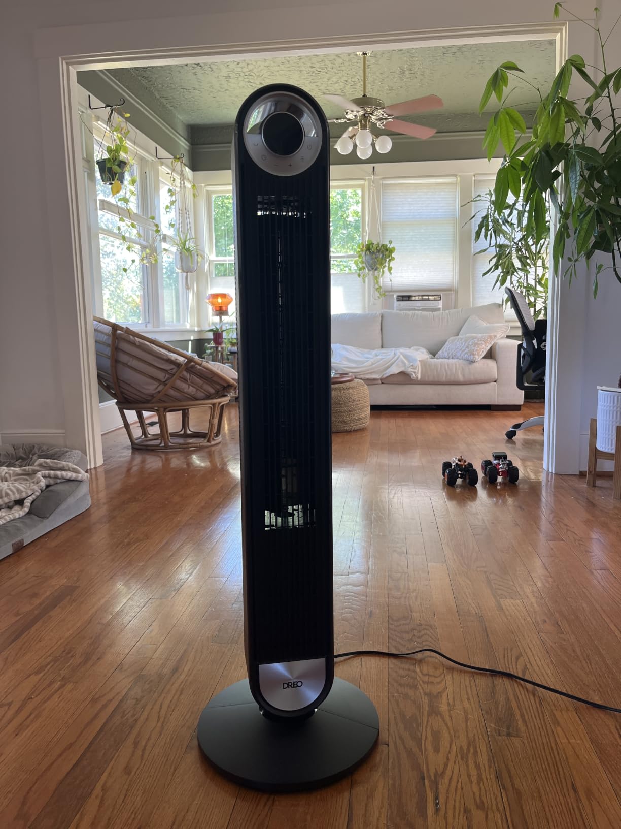 DREO Tower Fan for Bedroom, Upgraded DC 28ft/s Velocity, 9 Speeds customer photo 1