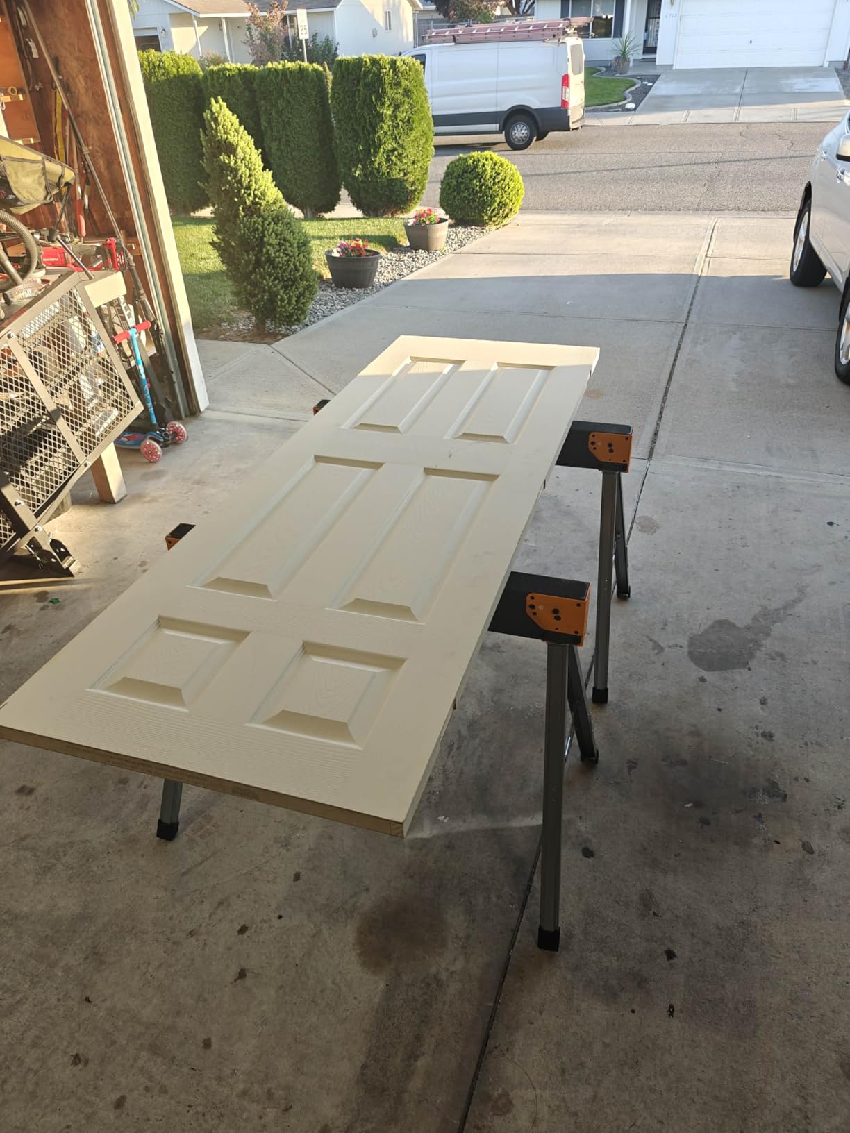 WORKESS Saw Horses 2 Pack Folding, Heavy Duty Sawhorse Table 2600 Lbs Load Capacity with 2x4 Support Legs, Portable Folding and Fast Open Legs and Easy Grip Handle for Woodworking. customer photo 2