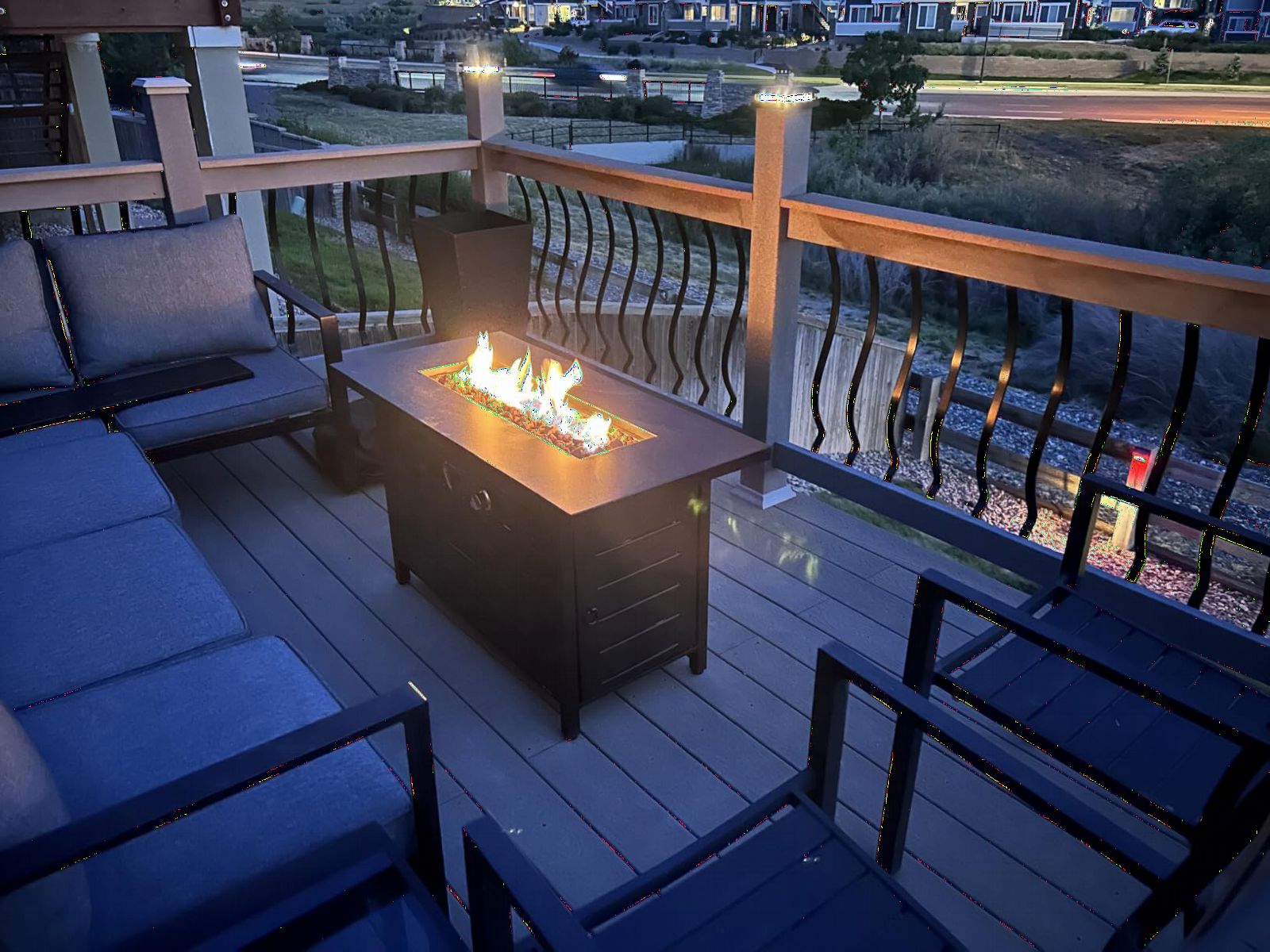 Ciays 28 Inch Propane Fire Pit CSA-Listed Outdoor Fire Pit Table, 50,000 BTU Steel Gas Fire Pits with Lid and Lava Rock, Add Warmth and Ambience to Parties On Patio Deck Garden,Black,CIFPT3-N1 customer photo 2