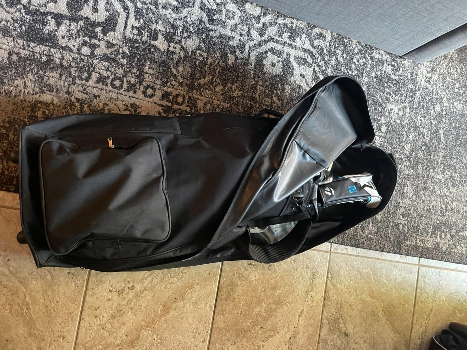 DAREKUKU Golf Travel Bag for Airlines, Heavy Duty 900D Oxford Fabric, Soft Foldable Golf Traveling Cover with Wheels, Wear-Resistant Club Protection, Budget Friendly customer photo 2