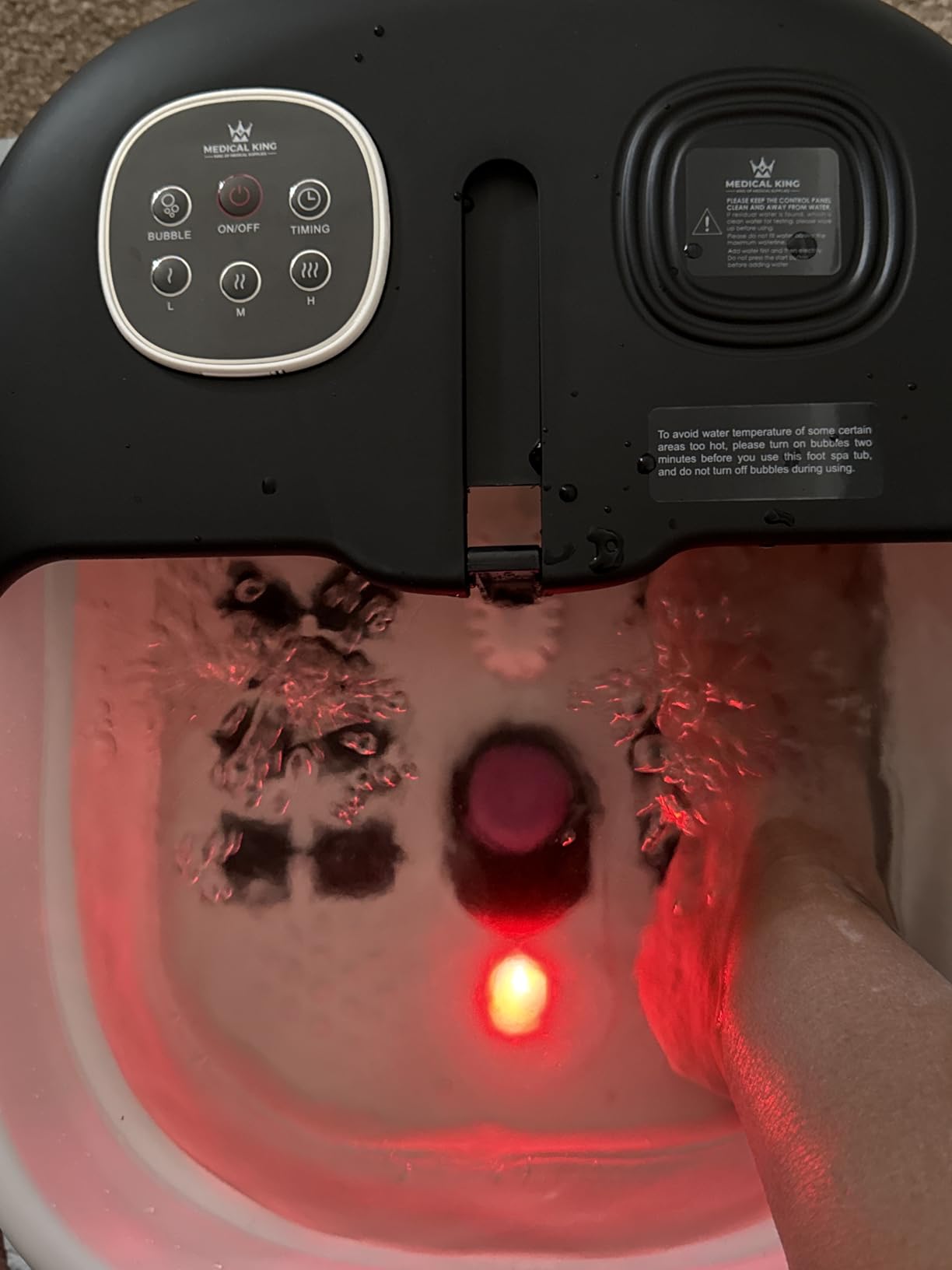 Medical king Foot Spa with Heat and Massage and Jets Includes A Remote Control A Pumice Stone Collapsible Massager with Bubbles and Vibration customer photo 2