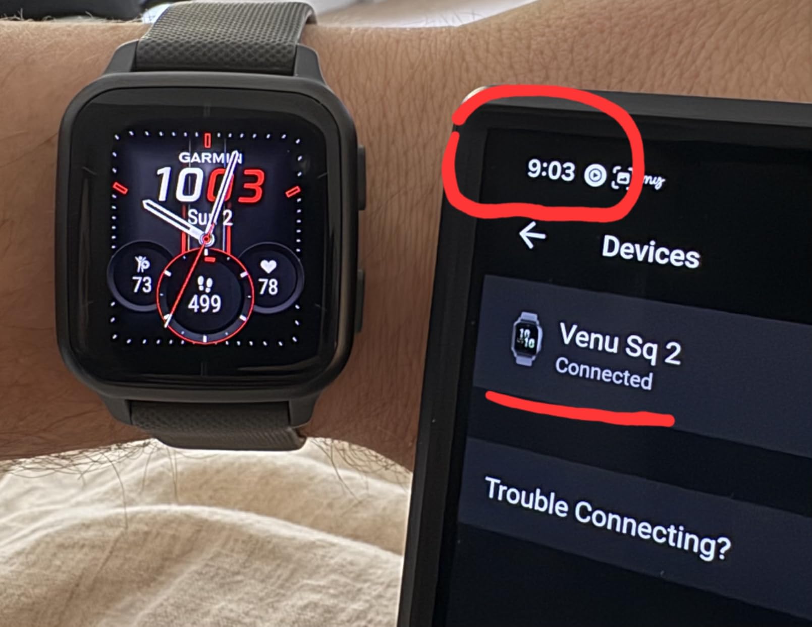 Garmin Venu® Sq 2 GPS Smartwatch, Slate/Shadow Gray customer photo 1