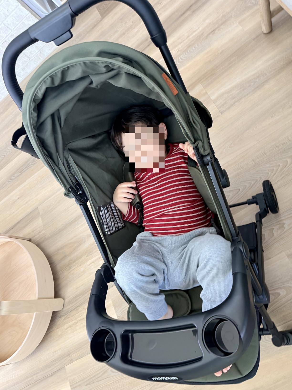 Mompush Lithe V2 Lightweight Travel Stroller Snack Tray Included, Khaki customer photo 1