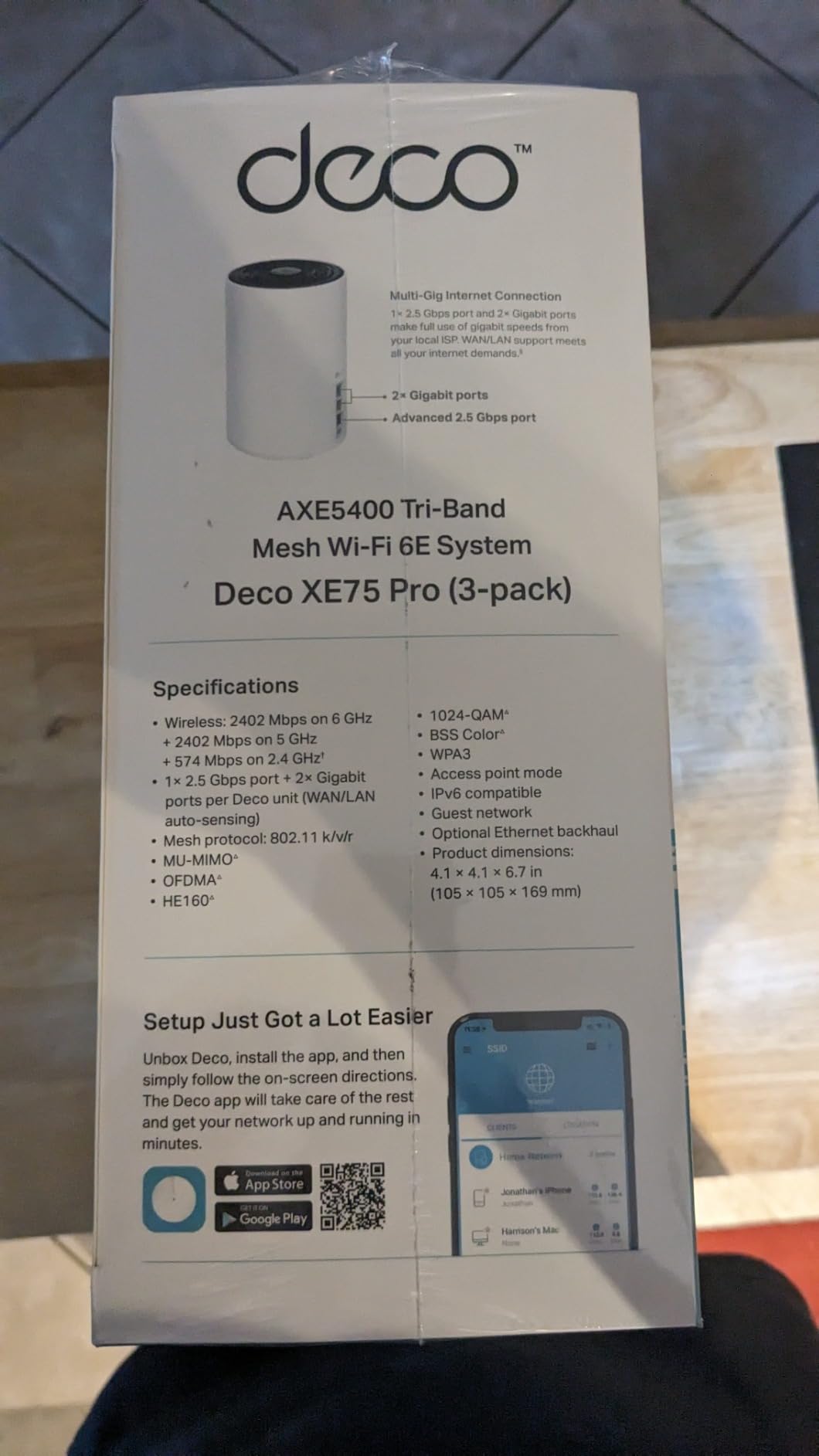 TP-Link Deco XE75 Pro AXE5400 Tri-Band WiFi 6E Mesh System (3-Pack) customer photo 1