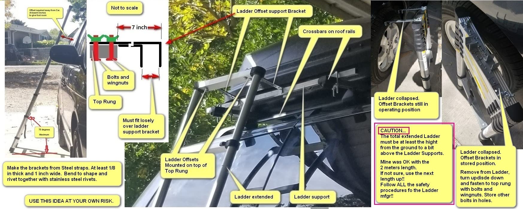 MGENLONG 12.5FT Telescoping Ladder - Multi-Purpose Aluminum Extension Ladder Adjustable Compact Ladder for Household, RV, Outdoor, 330lbs Max Capacity customer photo 1
