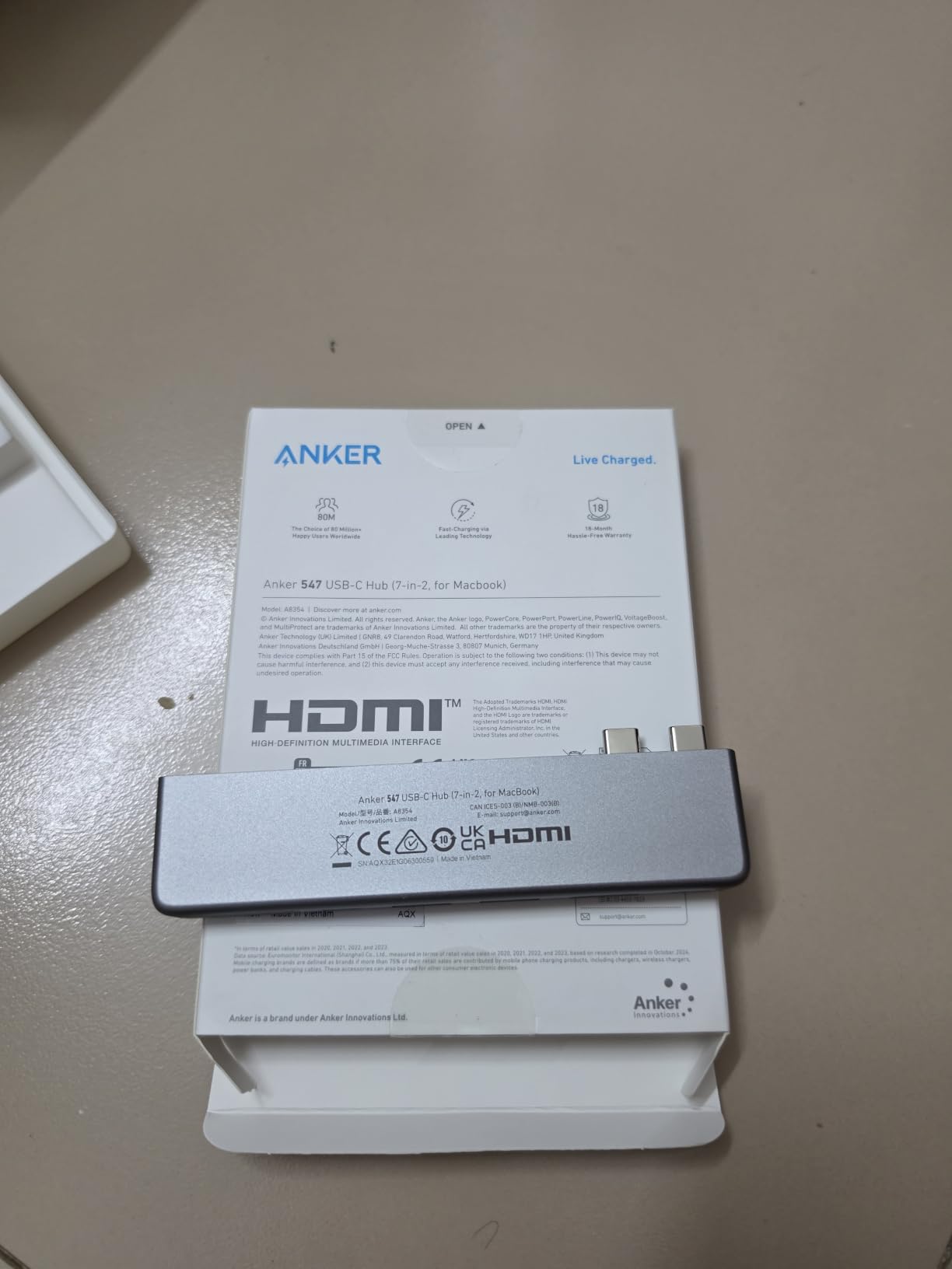 Anker USB-C Hub for MacBook, 7-in-2 Mac Dock with 4K@60Hz HDMI customer photo 1