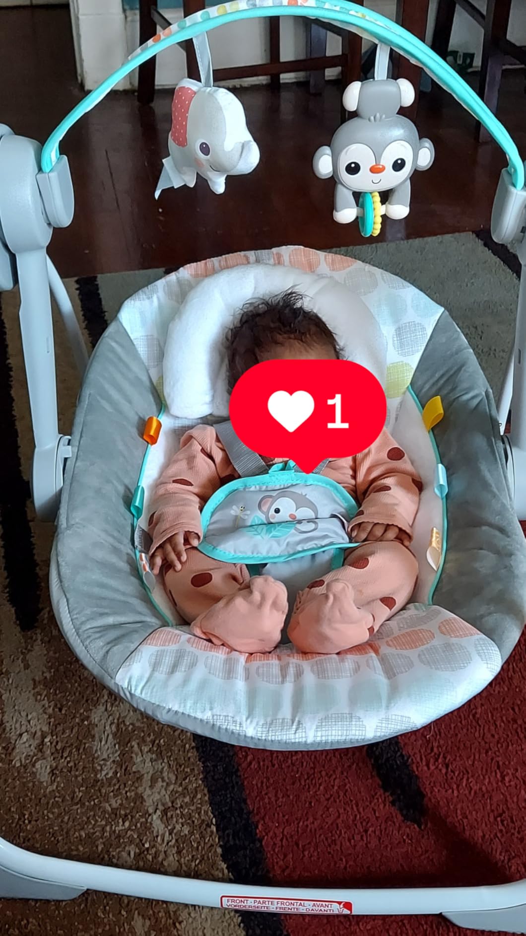 Bright Starts Playful Paradise Portable Compact Automatic Baby Swing with Music, Unisex, Newborn + customer photo 2