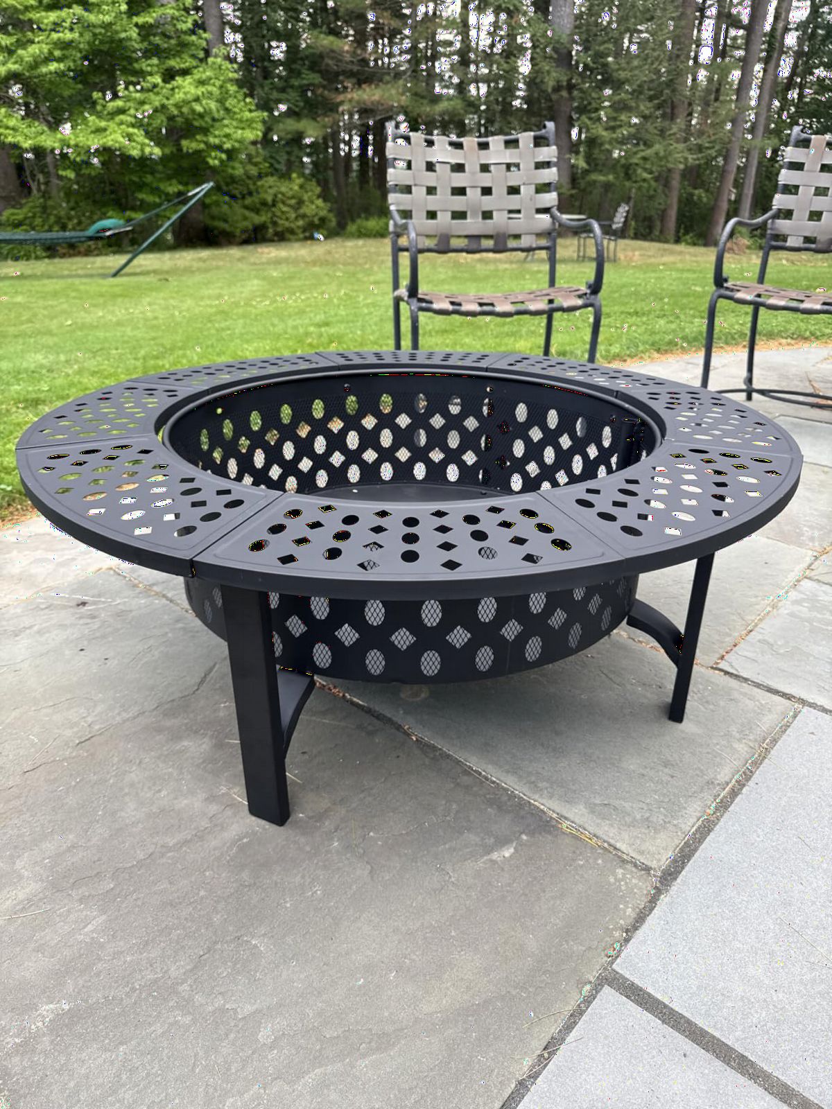 OutVue 36 Inch Fire Pit with 2 Grills,Wood Burning Fire Pits for Outside customer photo 2