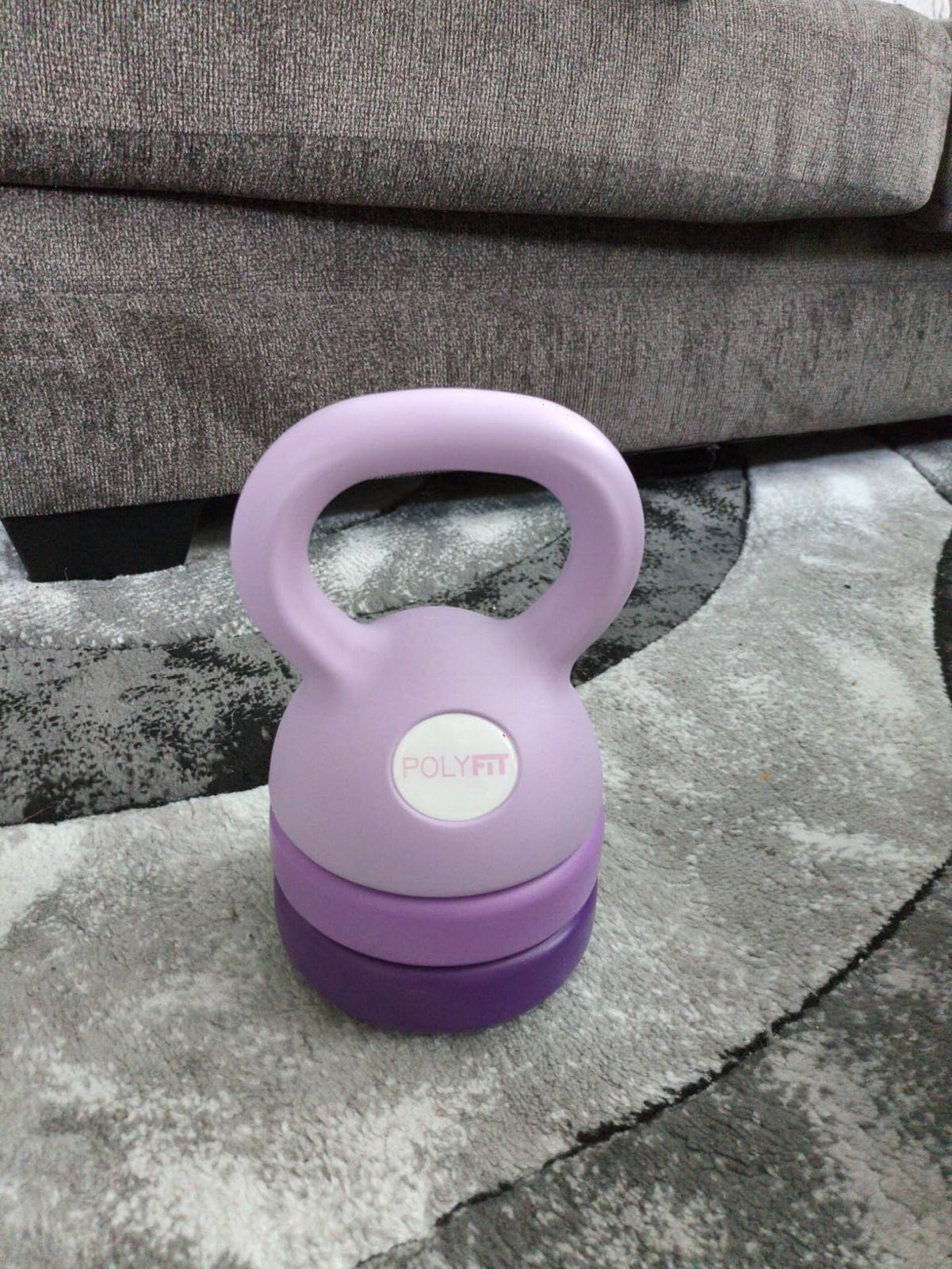 Polyfit Adjustable Kettlebell | 5 lb - 12 lb | Kettlebells Weights Set for Home Gym | Kettle Bell Sets for Women at Home | 3-in-1 adjustable design, 5/8/12 lb settings, non-slip PE coating, compact home gym storage, workout guide included customer photo 1