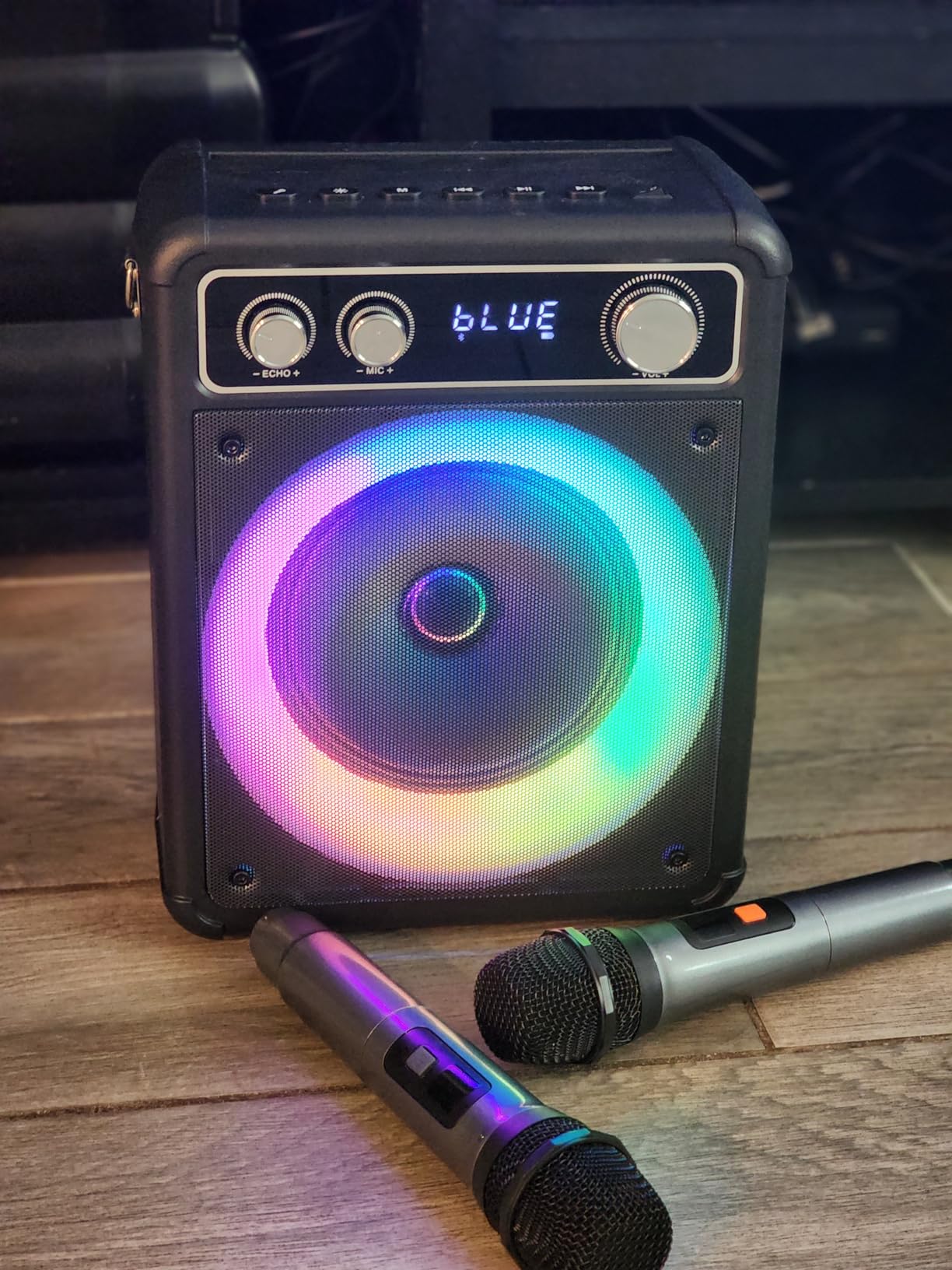 VOSOCO Karaoke Machine, Bluetooth Speaker with 2 Wireless Mics for Adults customer photo 2