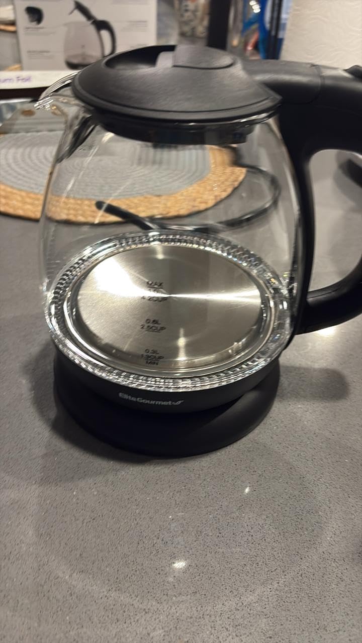 Elite Gourmet EKT3001 1L Digital Kettle, 304 Stainless Steel, Matte Black | Programmed Temperatures, Keep Warm Function, Cordless 360° Base, Auto Off & Audible Indicator customer photo 1