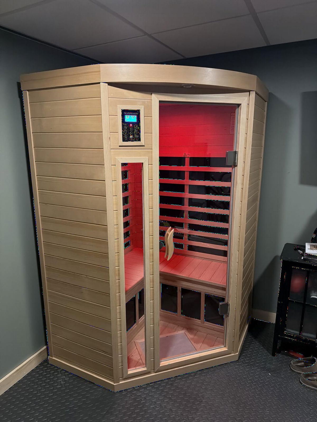 Full Spectrum Sauna, Outdoor Sauna 3 Person Infrared Sauna, Infrared Saunas for Home, 1950W 20A Low EMF Far Infrared Sauna Old Fir Wooden Sauna with Red Light Therapy, Reclining Seats customer photo 2