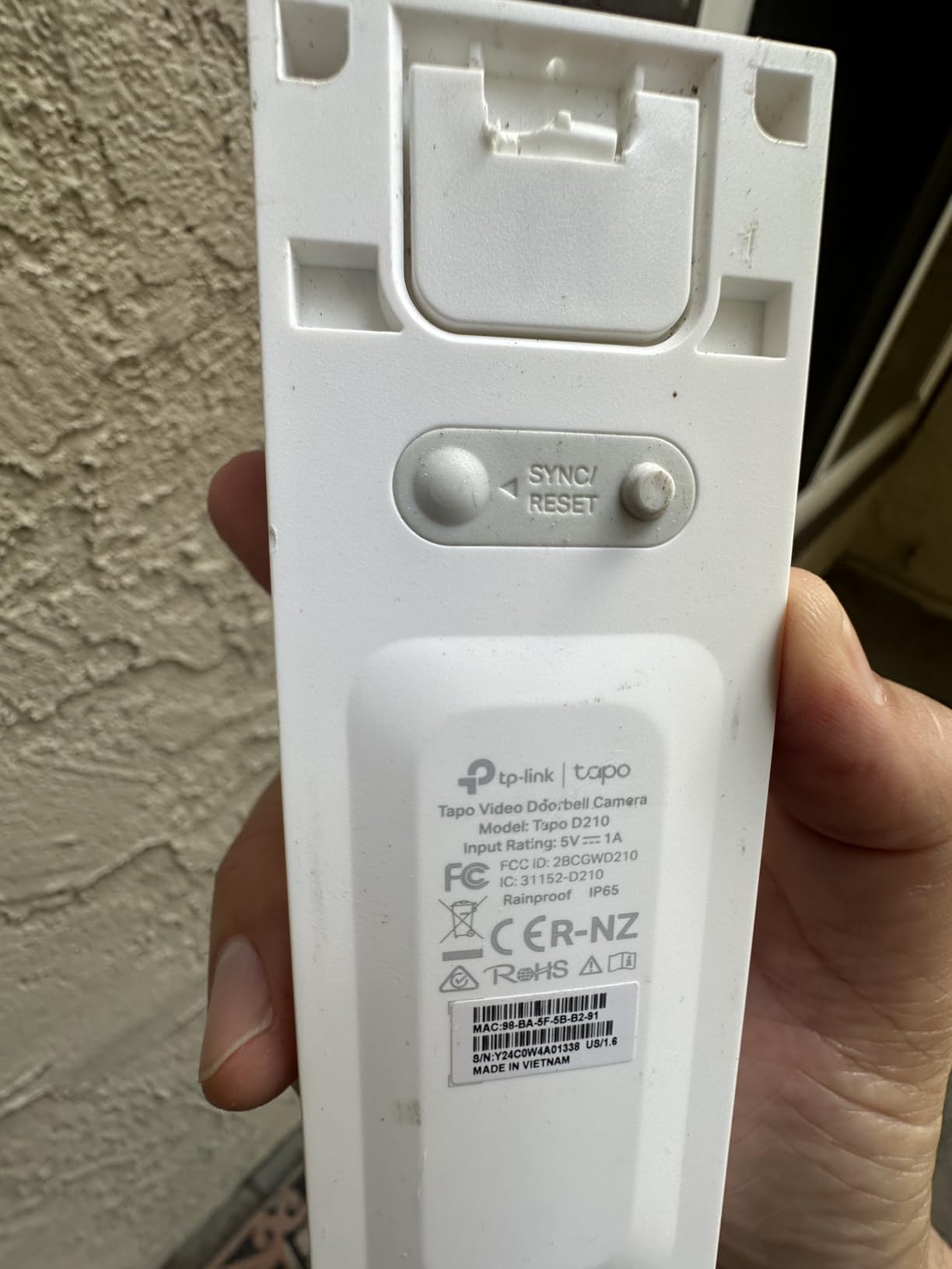 Tapo 2K Wireless Smart Video Doorbell w/Chime, 160° Ultra-Wide View, D210 customer photo 2
