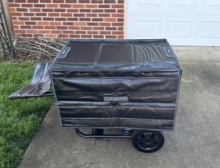 GenArmor Generator Covers While Running, 100% Waterproof Heavy Duty Tarps Generator Tent, Portable Outdoor Generator Enclosure for Most 4000w~13000w Generators, Black, Standard customer photo 2