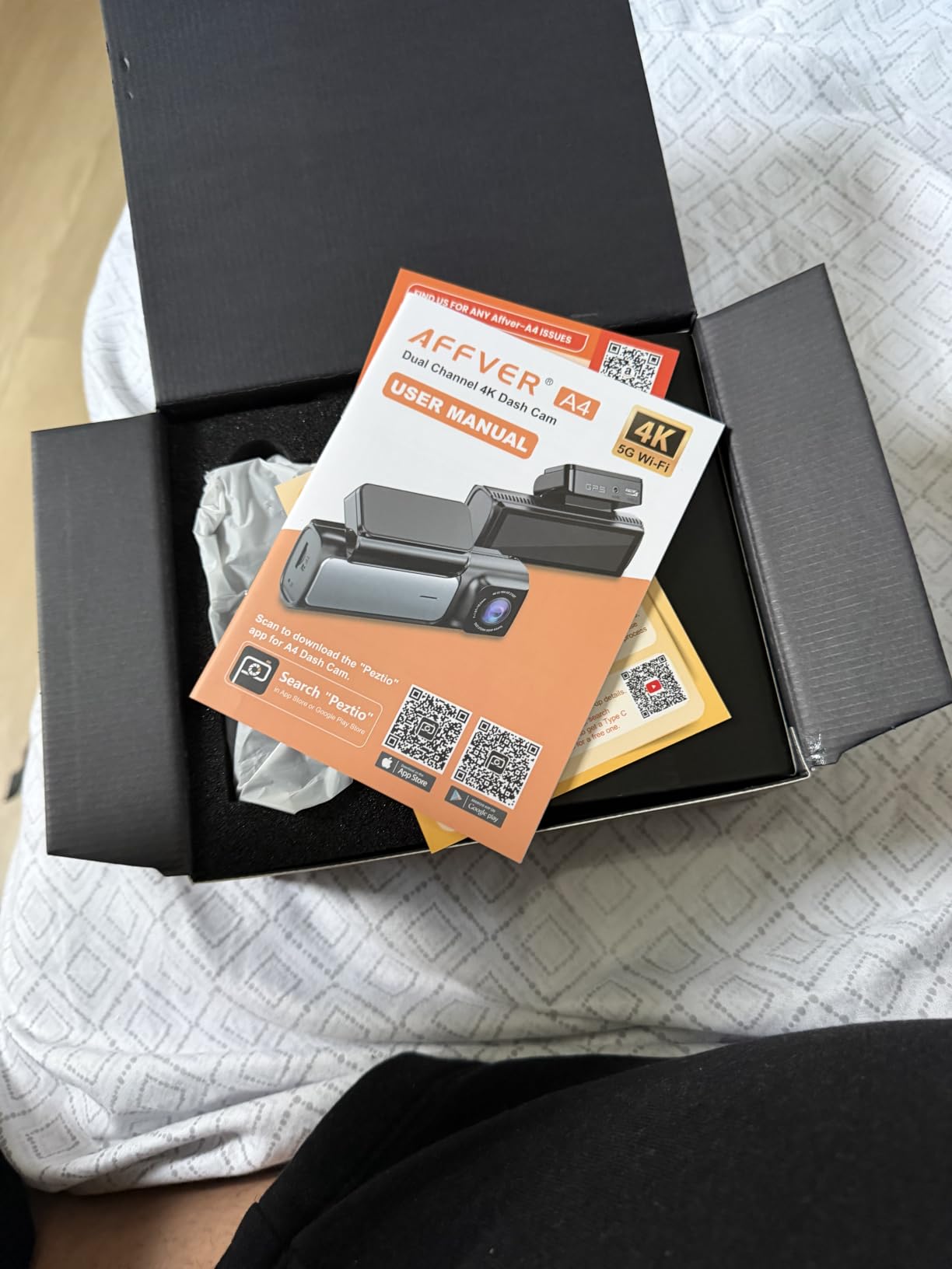 Affver 4K+2.5K Dash Cam Front and Rear, Built-in 5G WiFi 6 GPS Dual Dashcam customer photo 1