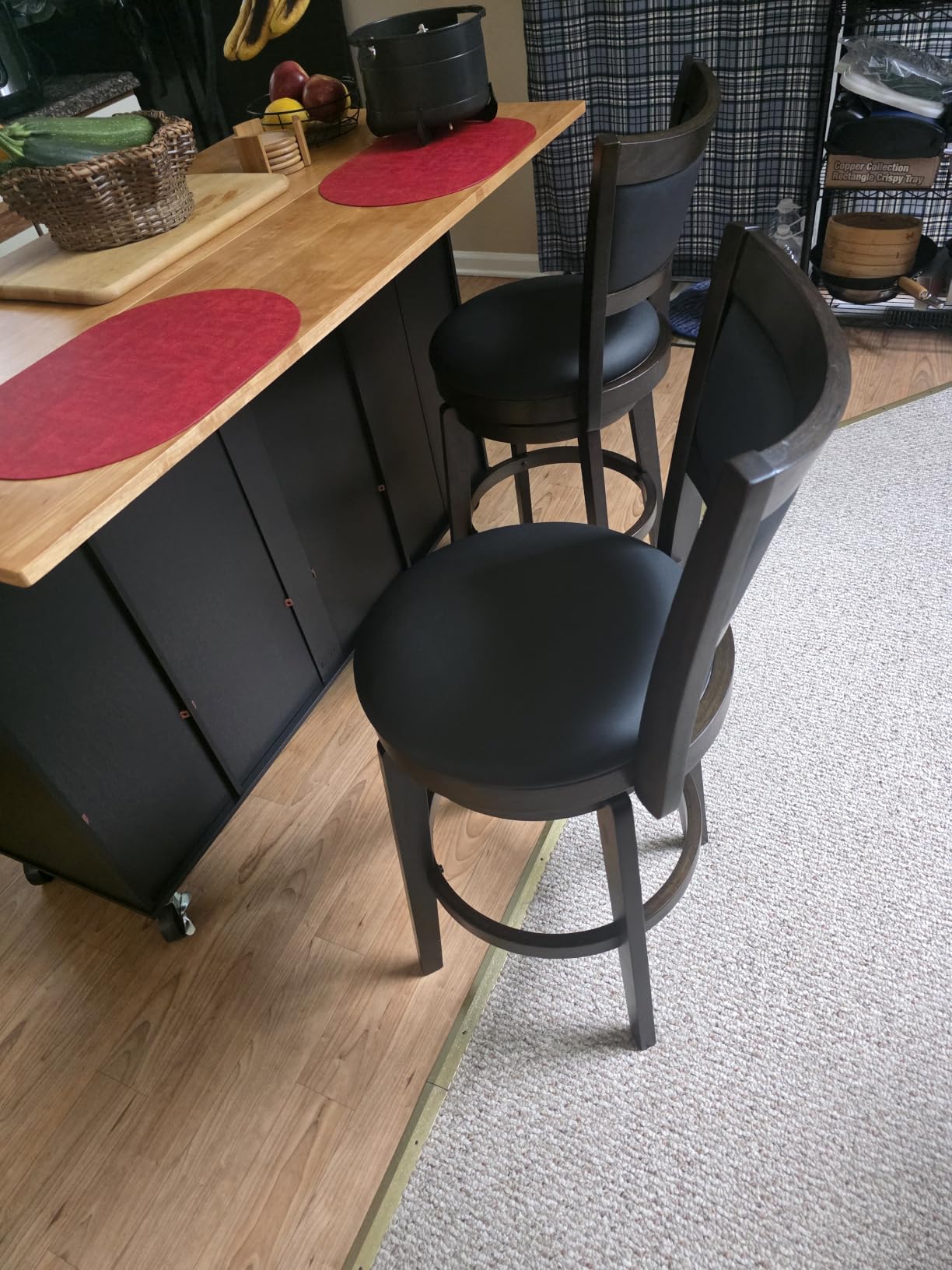 PrimeZone Swivel Bar Stools Set of 2, 24 Inch Counter Height Barstools customer photo 1