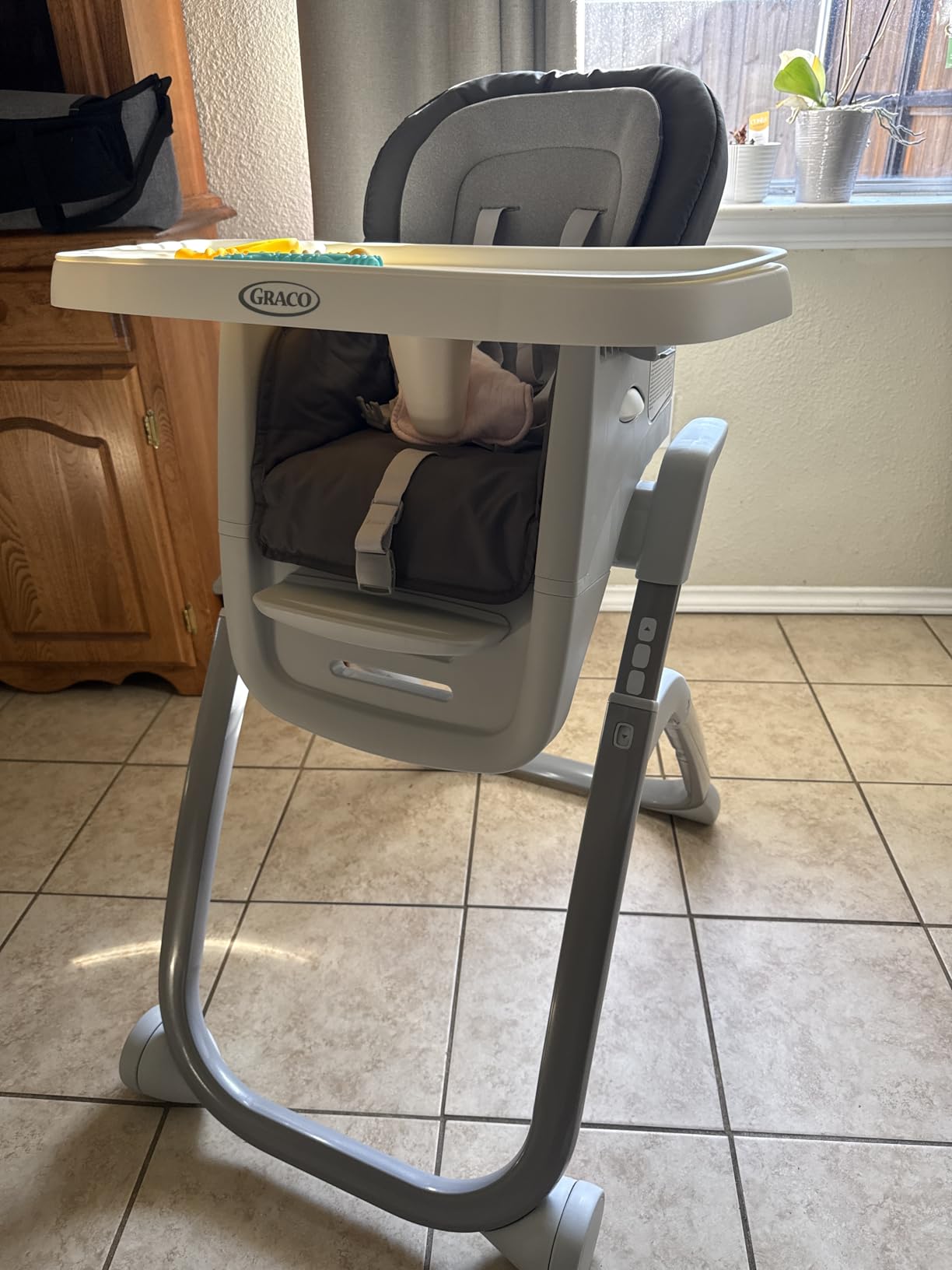 Graco DuoDiner DLX 6-in-1 Convertible High Chair, Infant to Toddler Booster & Youth Stool, Adjustable Height & Recline, Easy Clean Tray Insert, Arlo customer photo 1