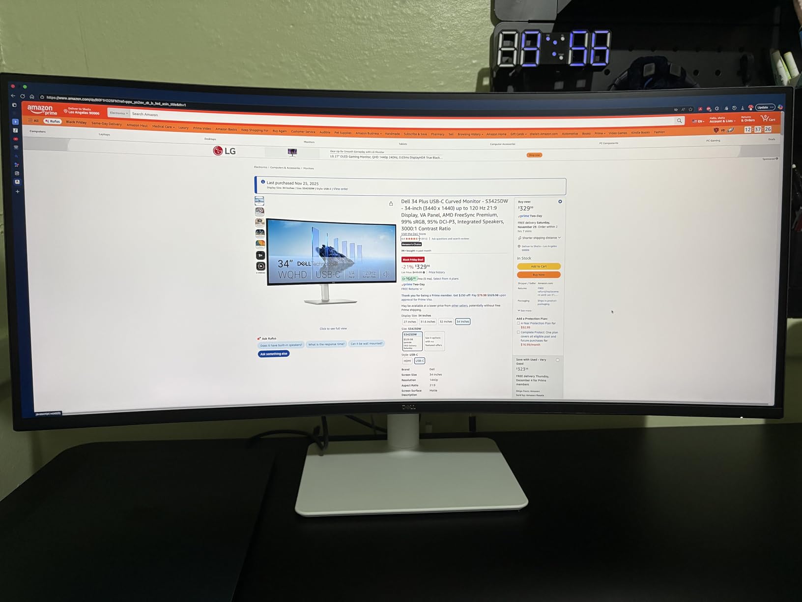 Dell 34 Monitor S3425DW, WQHD VA, 120Hz, FreeSync Premium, Eye Comfort customer photo 1