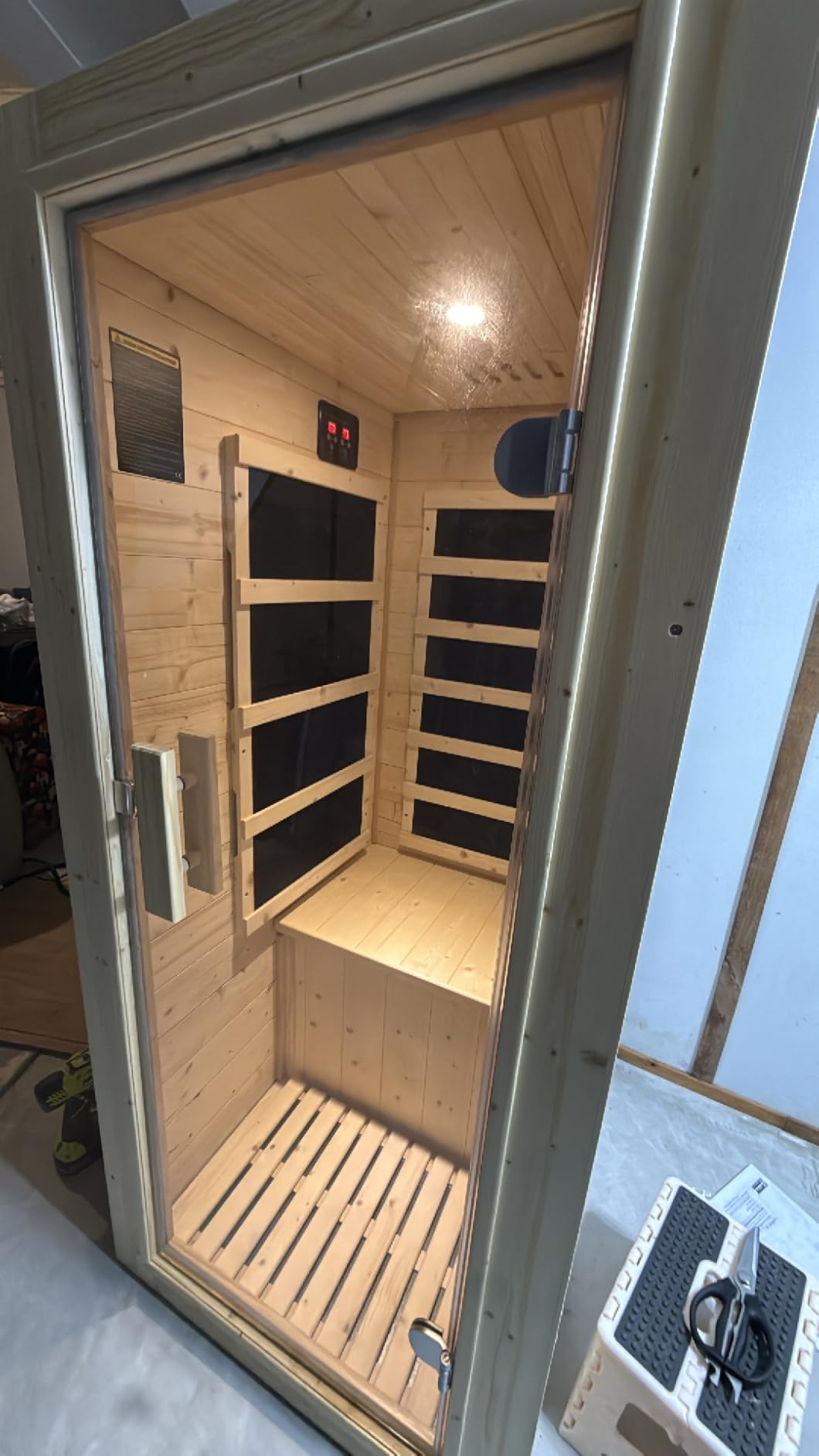 Albott 4 Person Infrared Sauna with 7-Color Light Therapy, Low EMF 2145W | Infrared Saunas for Home, Canadian Hemlock Wood Dry Sauna with 10 Carbon Panels, Ambient Light Strips & Bluetooth, 110V/20A customer photo 2