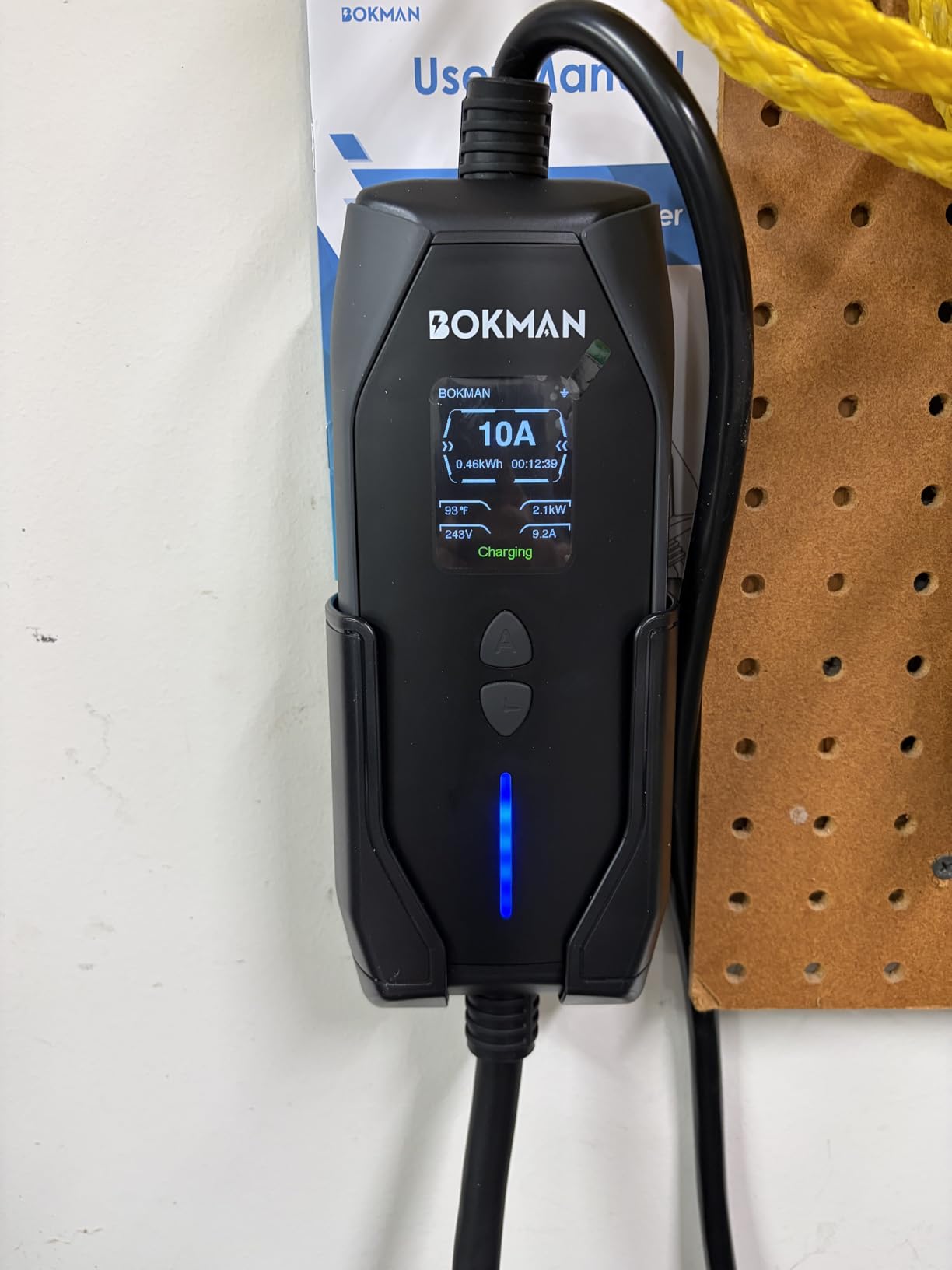 bokman Portable Level 1&2 EV Charger, 16A 20ft, NEMA 6-20P/5-15 Adapter | Dual 120V/240V, Adjustable 6-16A & 1-12H Delay timer, IP65, J1772 Connector customer photo 1