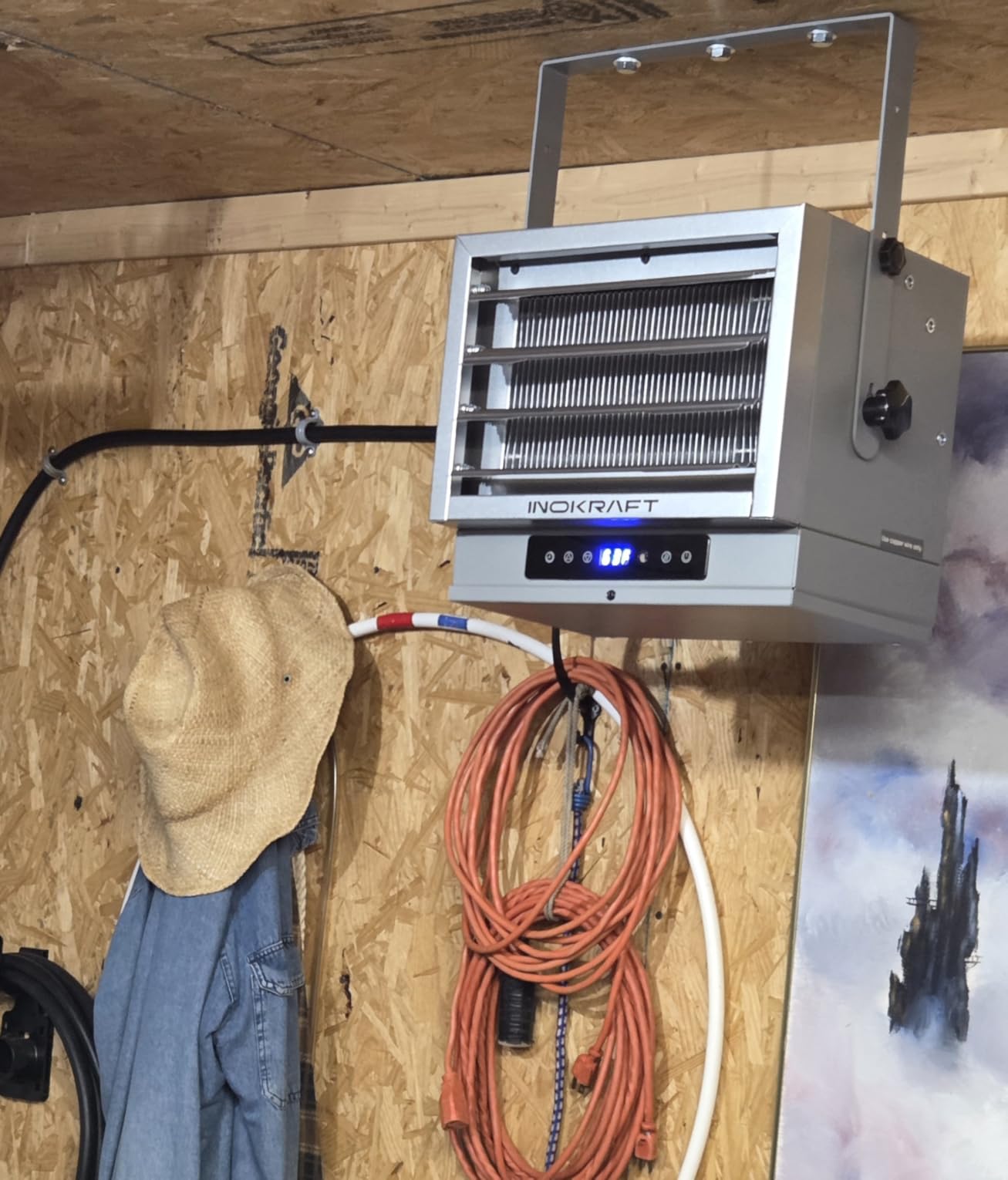 InoKraft 5,000W Electric Garage Heater, Wire: 10 AWG, Plug: NEMA 14-50R, Remote, Ceiling Mount, Digital Thermostat, 240 Volt Hardwired, 12-Hour Timer, Overheat Protection, ECO Mode, Ideal for Garage customer photo 1
