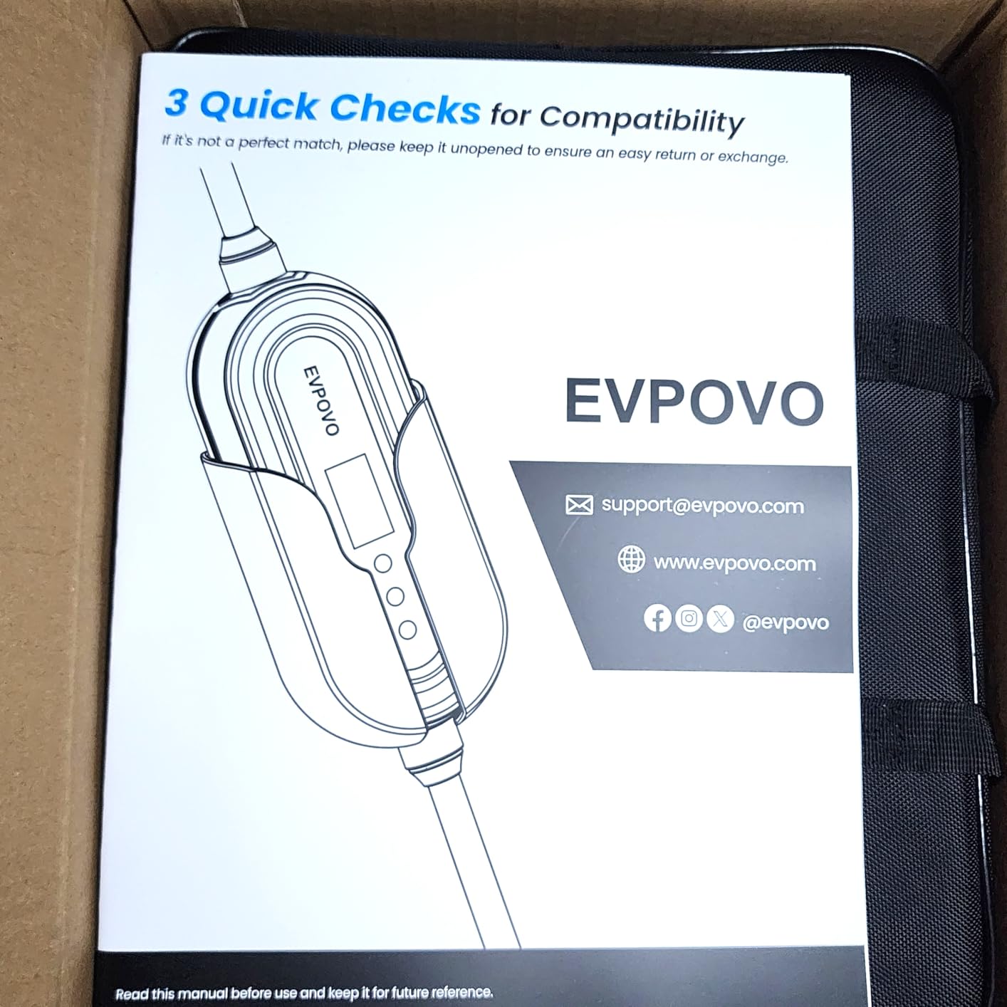 Level 2 EV Charger 32 Amp Portable J1772 NEMA 14-50 7.6kW 25ft Cable | Portable Electric Car Charger, Home EV Charger Level 2, WiFi App, Adjustable 16/20/24/32A, ETL Listed, IP66 Weatherproof customer photo 1