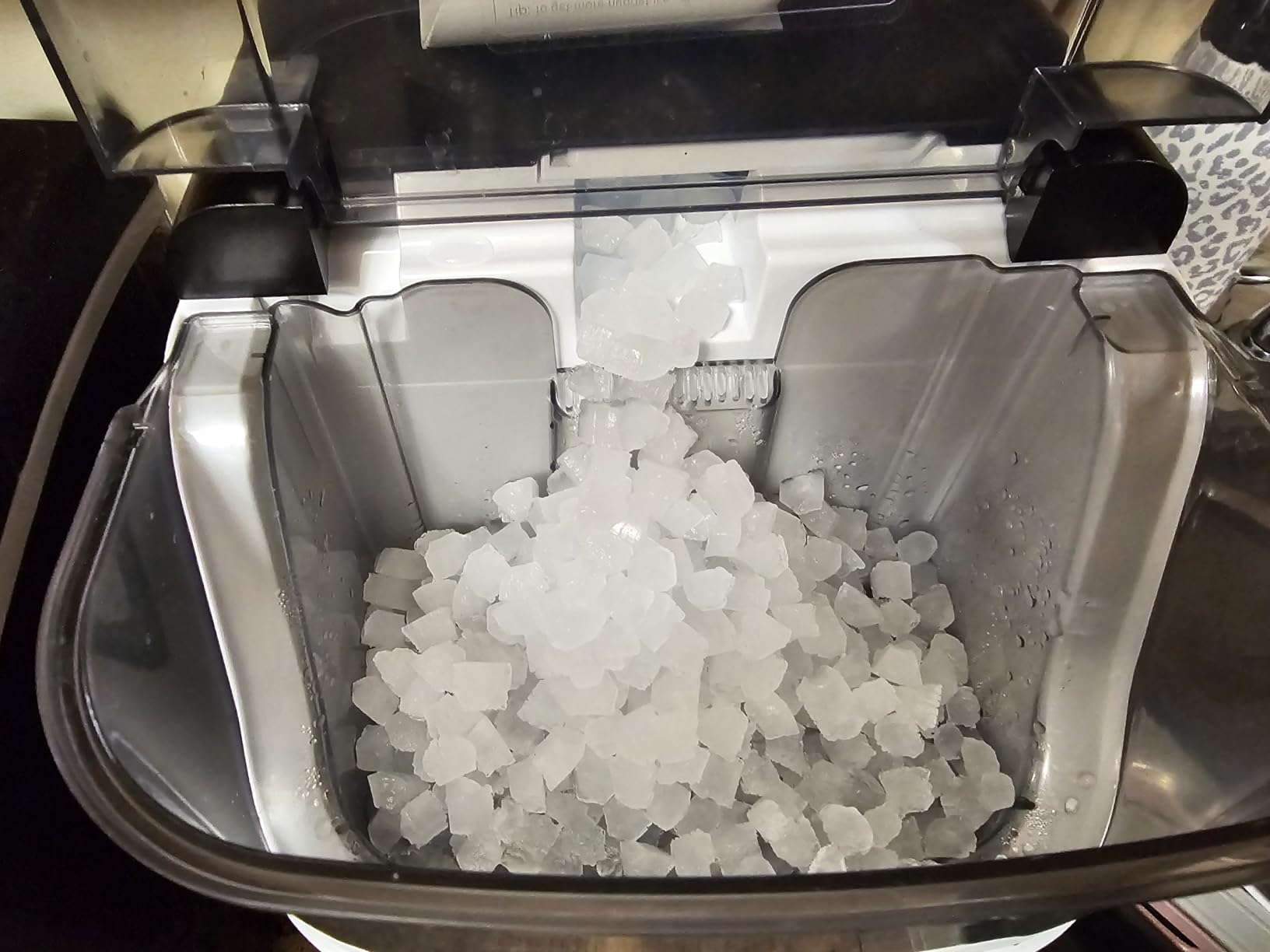 EUHOMY Nugget Ice Maker Countertop, Ready in 7 Mins, 35Lbs/24H Pebble Ice Maker Machine, Self-Cleaning Countertop Sonic Ice Makers with Ice Scoop&Basket, Pellet Ice Maker for Home, Stainless Steel customer photo 2