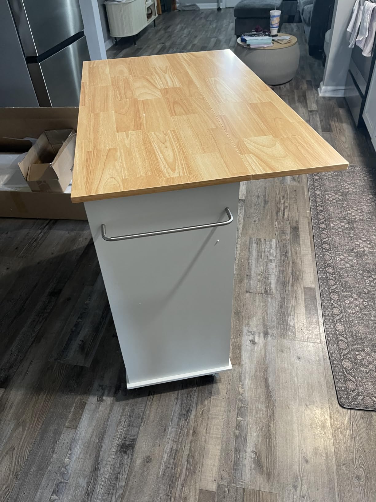 Shintenchi Kitchen Island Cart with Storage, Rolling Microwave Table customer photo 1