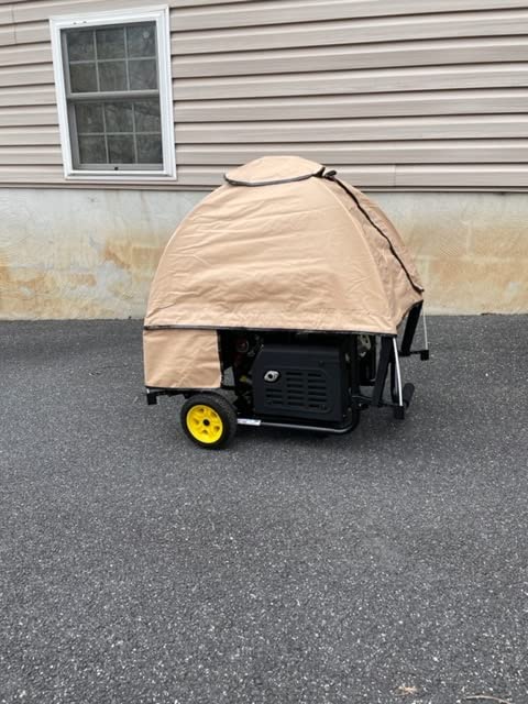 GenTent Universal Open Frame Generator Tent, Gray, Original - Standard | Waterproof, NFPA-Rated, Ripstop Vinyl Running Cover, for Open Frame Generators with Post Perimeters up to 105 inches customer photo 1