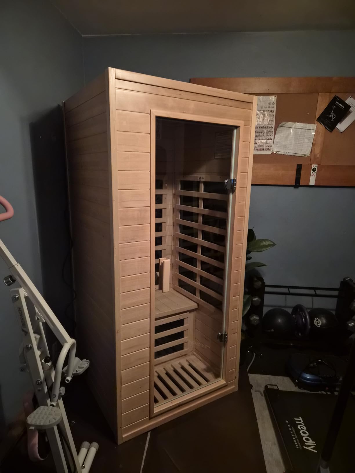 Kanlanth 2 Person Sauna with Side Glass Window, Low EMF Indoor Infrared Saunas for Home, 1500W Hemlock Wood Personal Sauna with 5 Heating Panels, Bluetooth, 2 LED Reading Lamps, Control Panel customer photo 2