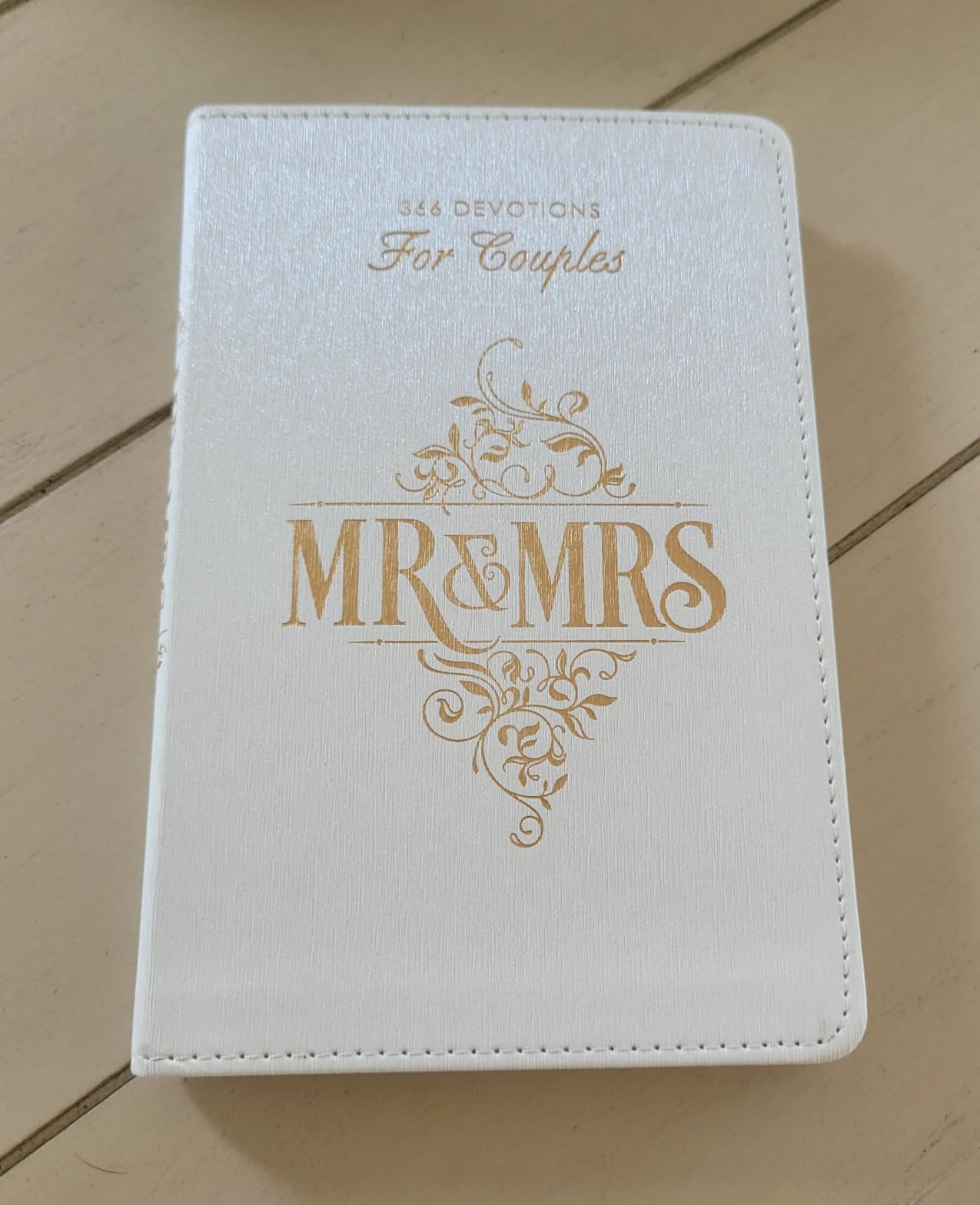 Mr. and Mrs. 366 Devotions for Couples - White Faux Leather Devotional Gift Book for Bride and Groom, Engaged customer photo 1