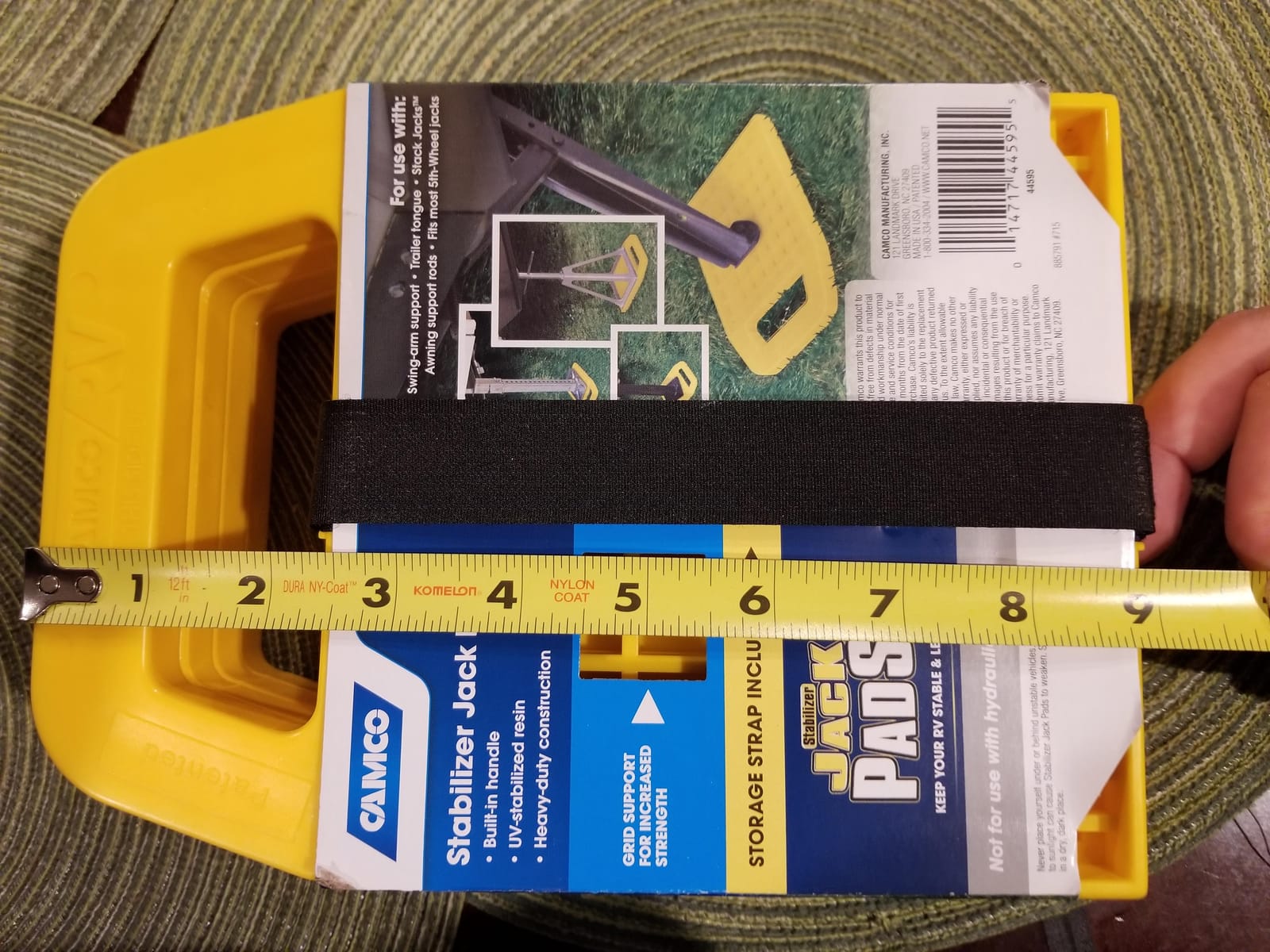 Camco RV Stabilizing Jack Pads - 4-Pack - Made in the USA | Features Interlocking Design & Includes Handy Strap for RV Storage - Molded of Strong UV Stabilized Polypropylene (44595) customer photo 1