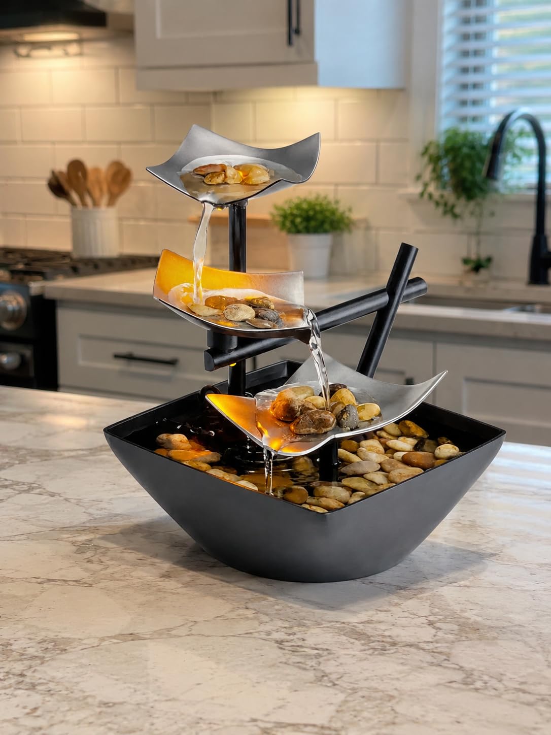 Homedics Tabletop Water Fountain, Home Décor Soothing Sound Machine customer photo 1