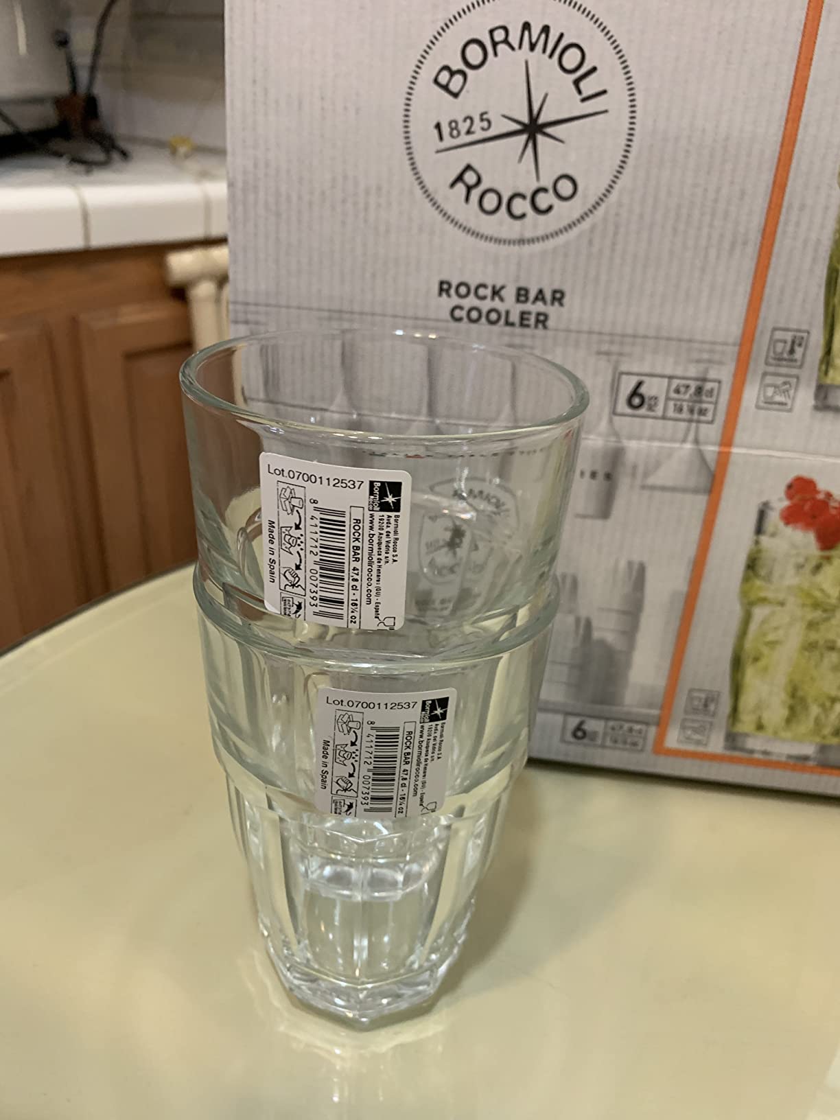 Bormioli Rocco Rock Bar 16.25 oz. Cooler Stackable Tempered Beverage Glasses for Cold Drinks, Water, and Cocktails, Set of 6, Clear customer photo 2