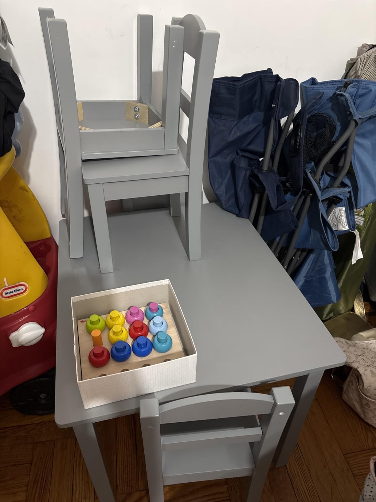 Humble Crew Toddler Table and Chair Set for Kids, Wood Activity Furniture customer photo 1