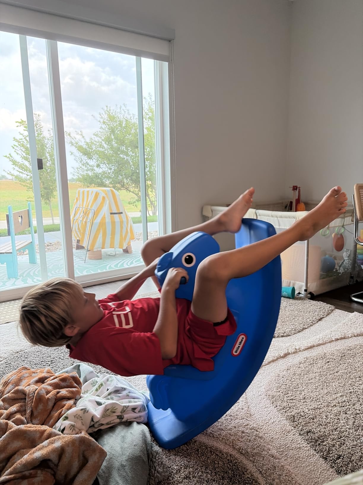 Little Tikes Rocking Horse Blue, 33.00 L x 10.00 W x 17.50 H Inches customer photo 2