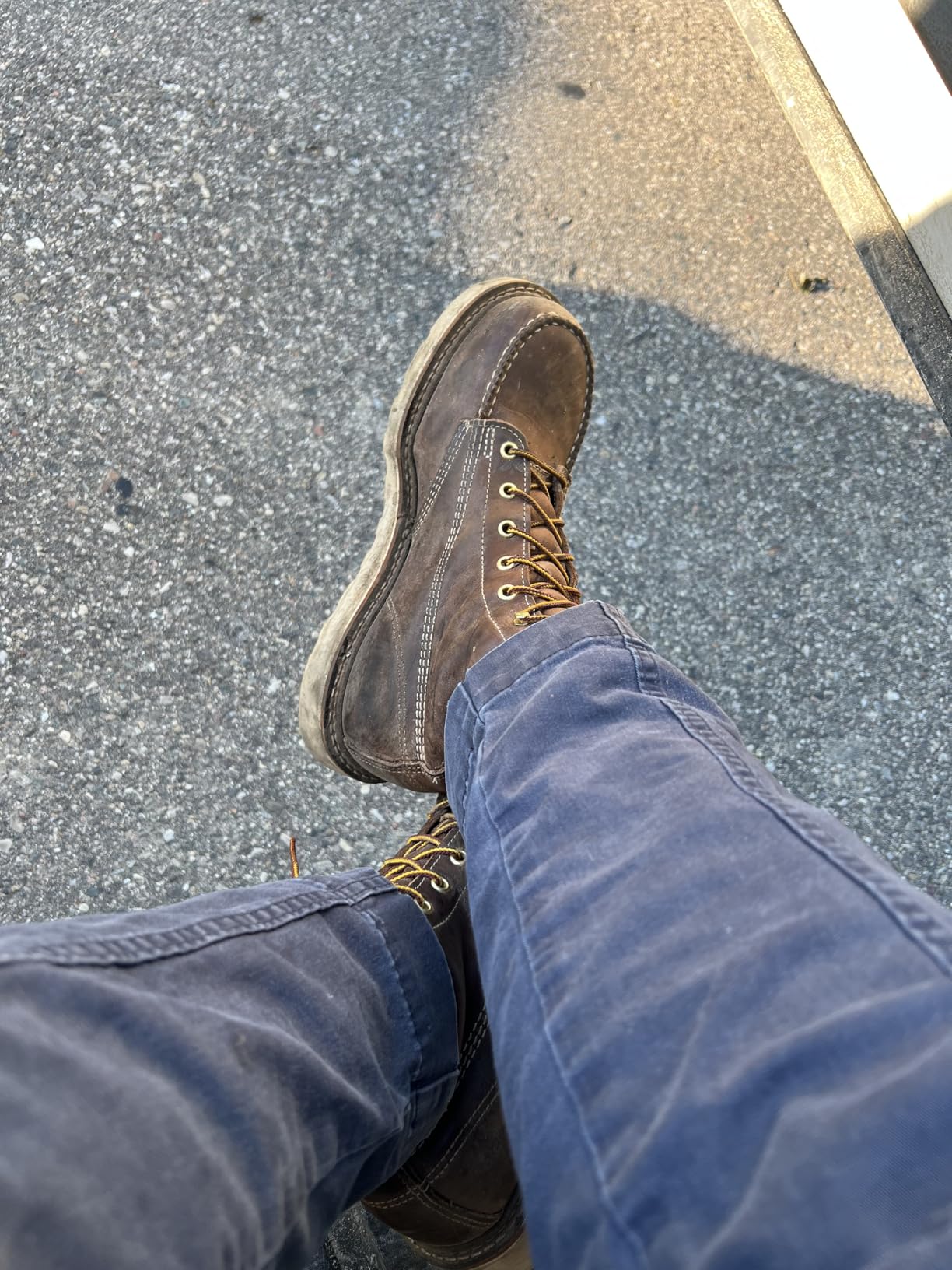 Thorogood American Heritage 8” Steel Toe Work Boots for Men - Full-Grain Leather with Moc Toe, Slip-Resistant Wedge Outsole, and Comfort Insole; EH Rated customer photo 2