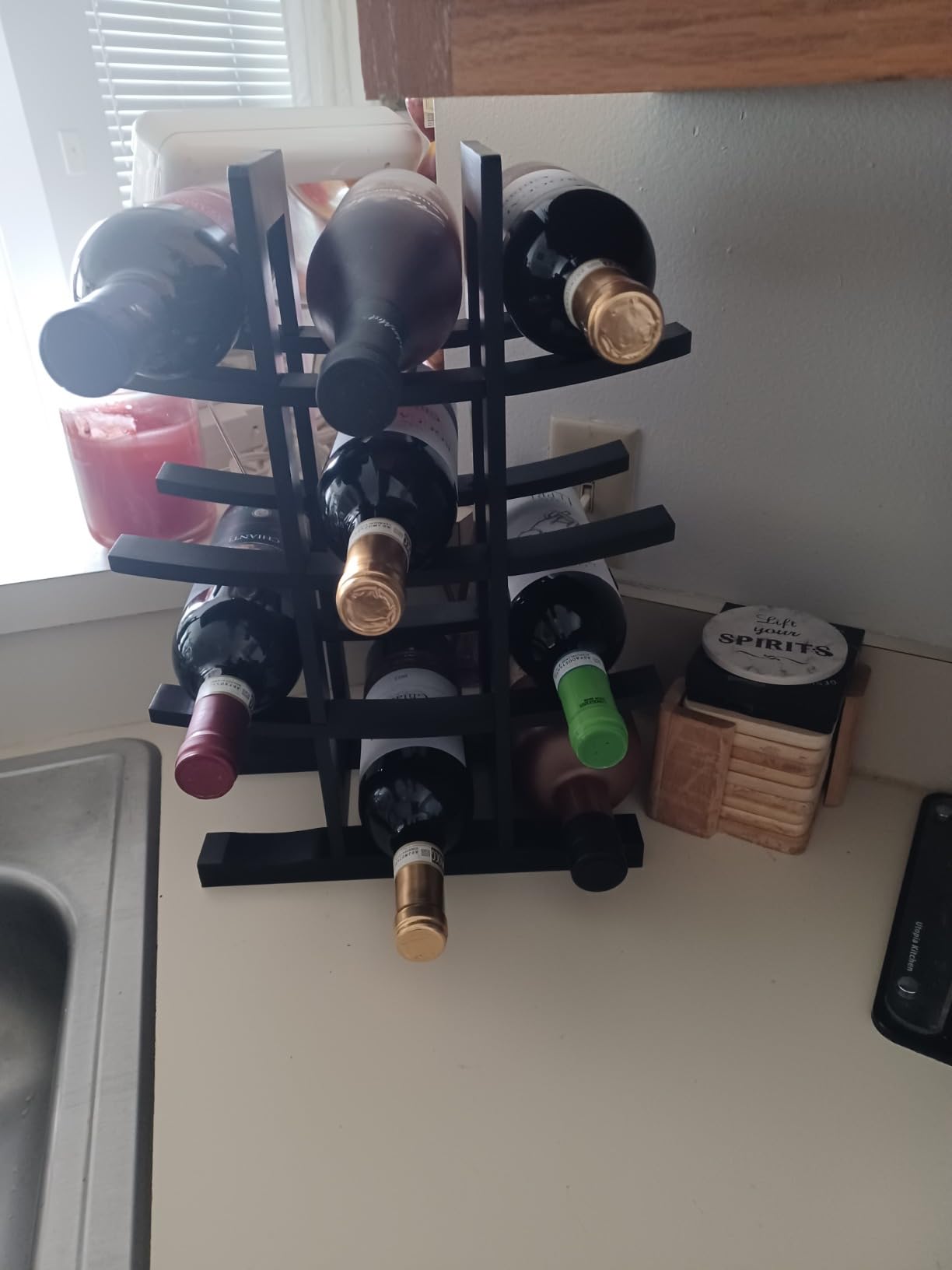 Oceanstar WR1132 12-Bottle Bamboo Wine Rack, Dark Espresso customer photo 2