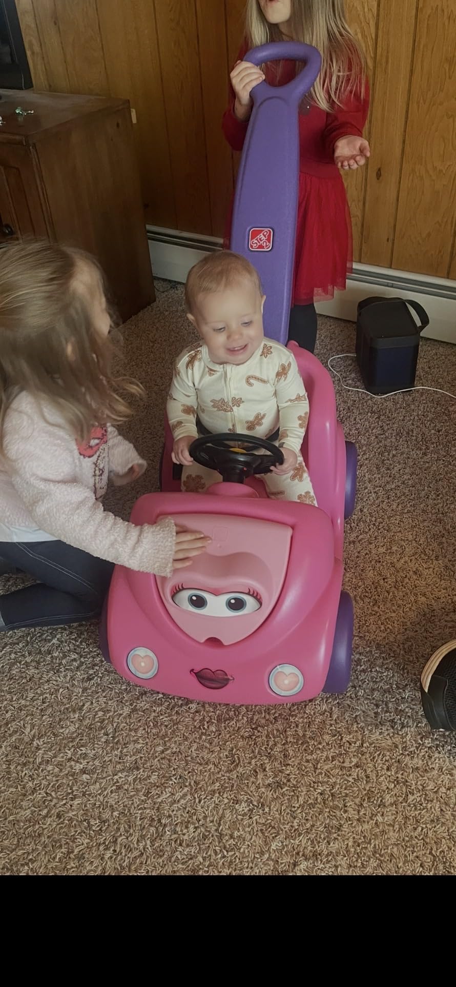 Step2 Push Around Buggy Kids Push Car, Ride On Toy, Stroller Substitute, Includes Seat Belt & Horn, Made of Durable Plastic, Max Weight 50 lbs., For Toddlers 1.5-4 Years Old, Pink customer photo 2